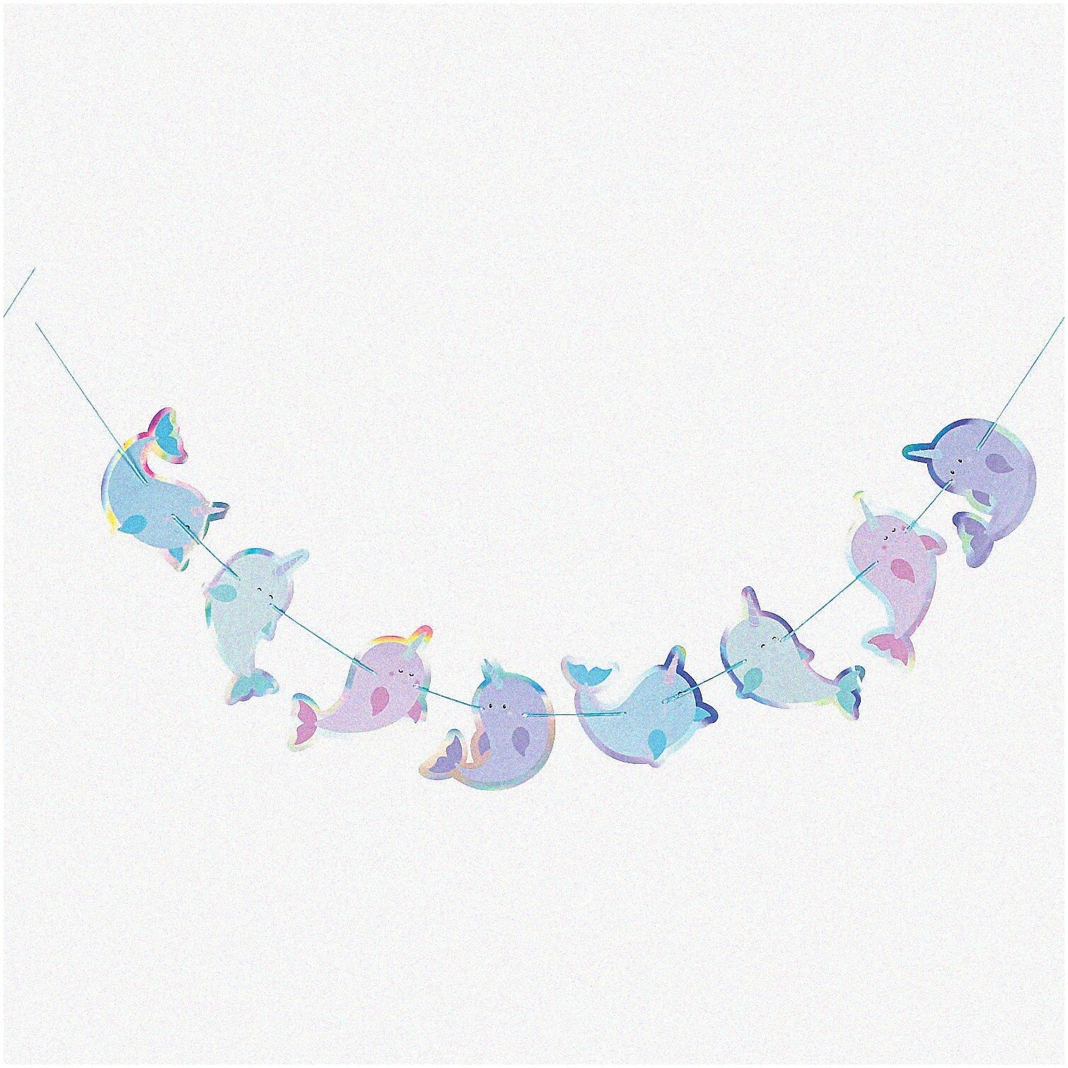 Underwater Narwhal Celebration Banner with Iridescent Finish