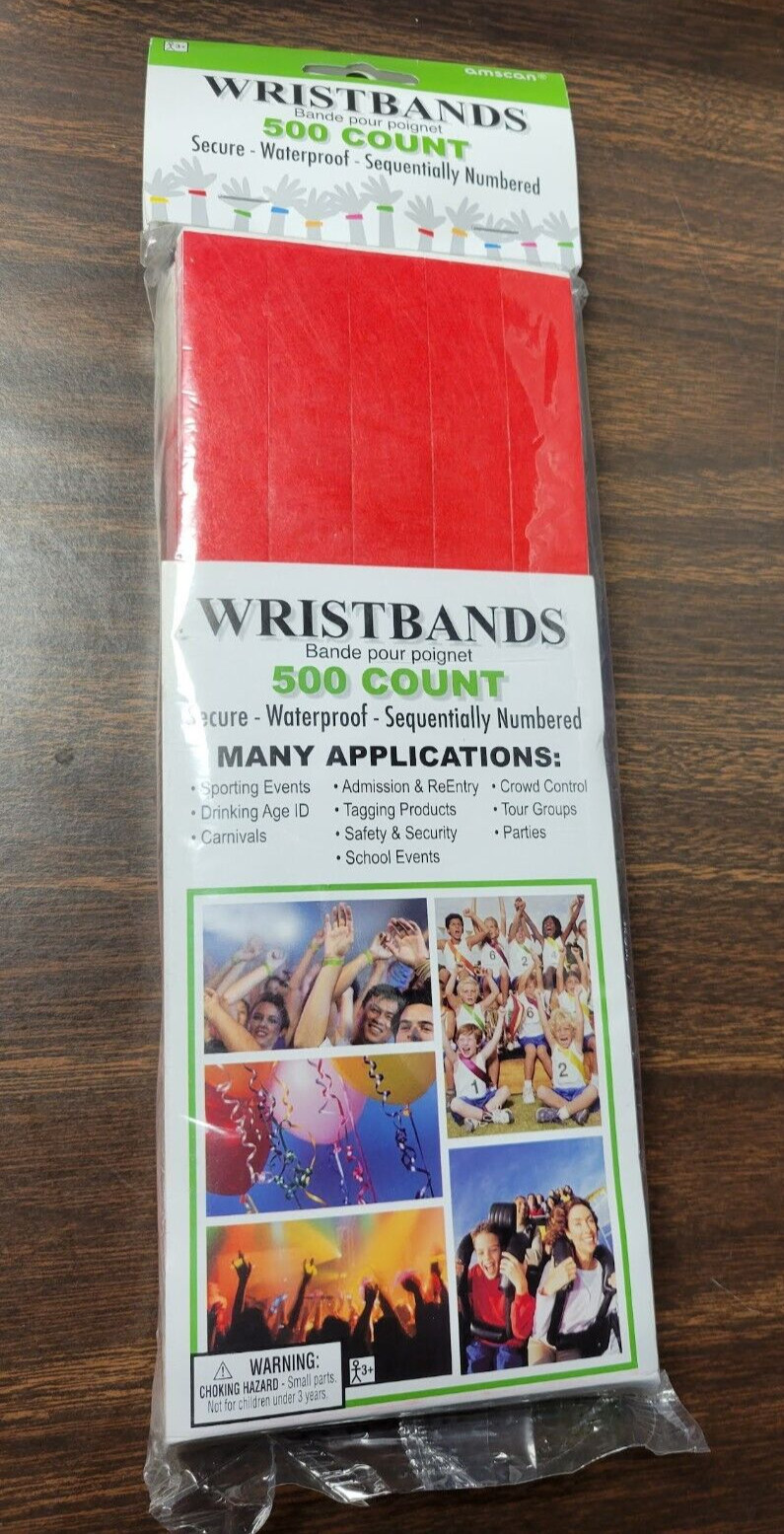 New Wristbands Red Numbered Admission Party Clubs Event Bar 500 Pc Lot