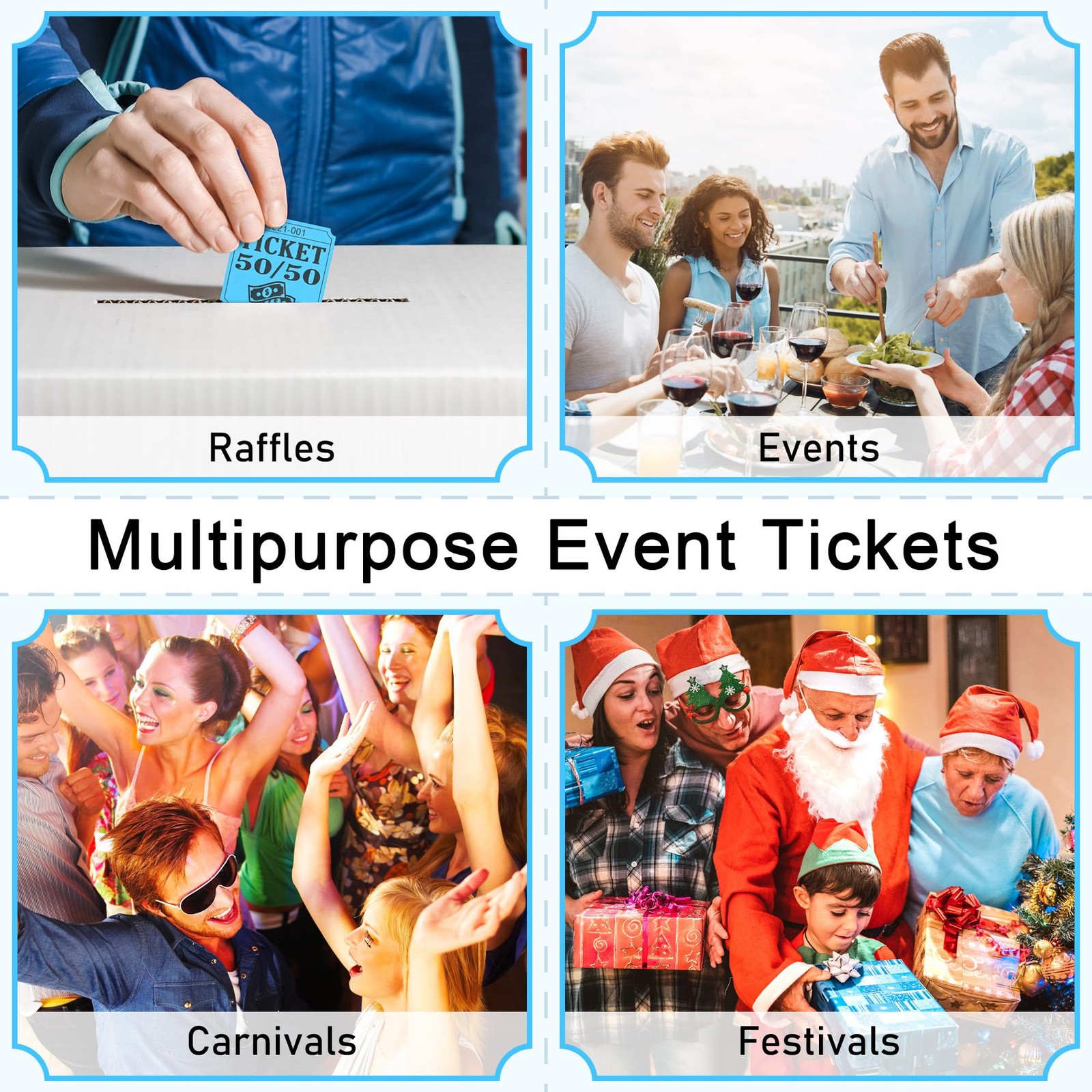 ESSENTIAL 500 Double Roll Raffle Tickets, 50/50 Raffle Cards, Entry Form with…
