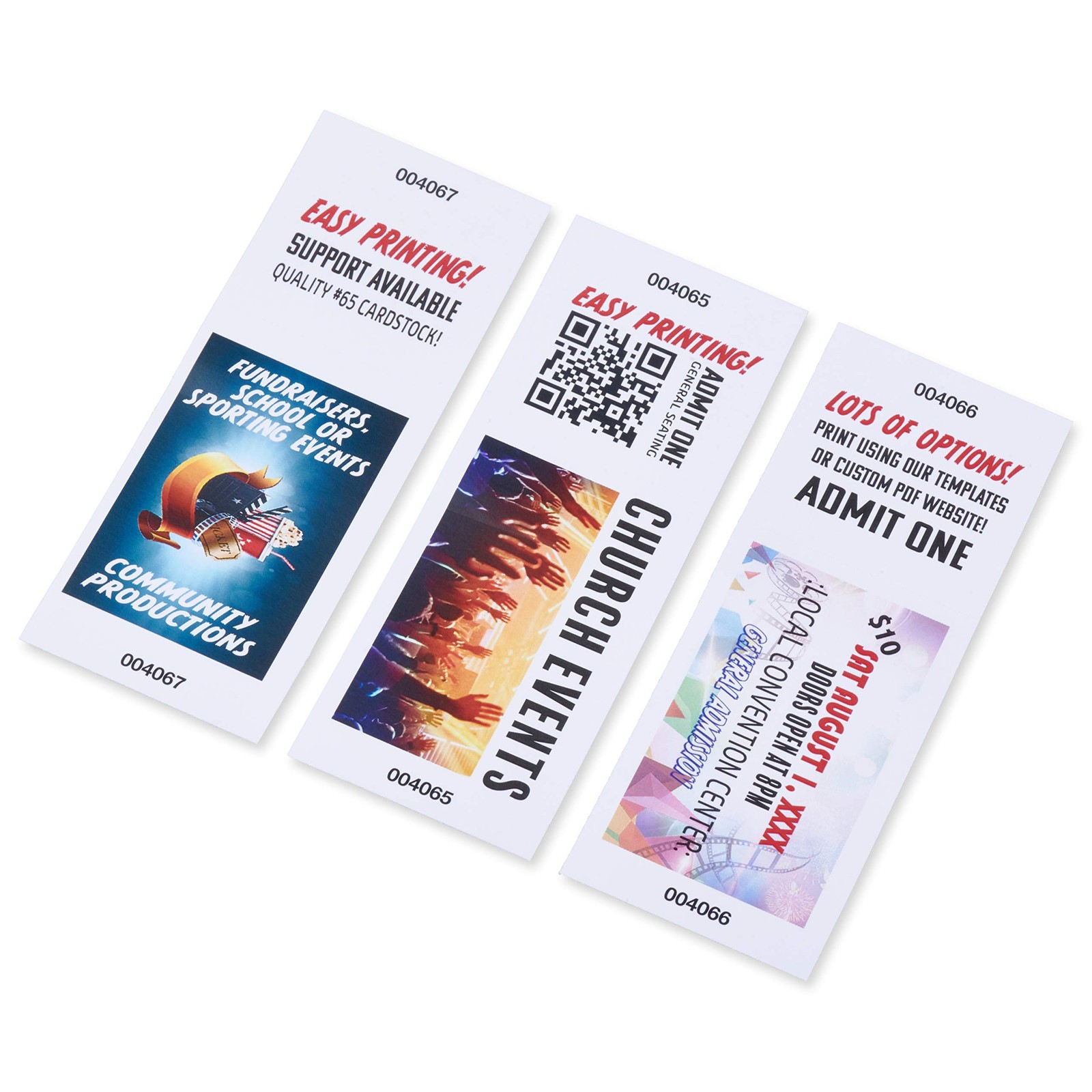 Printable Raffle and Event Tickets Numbered – 50 sheets/400 tickets EASY Prin…