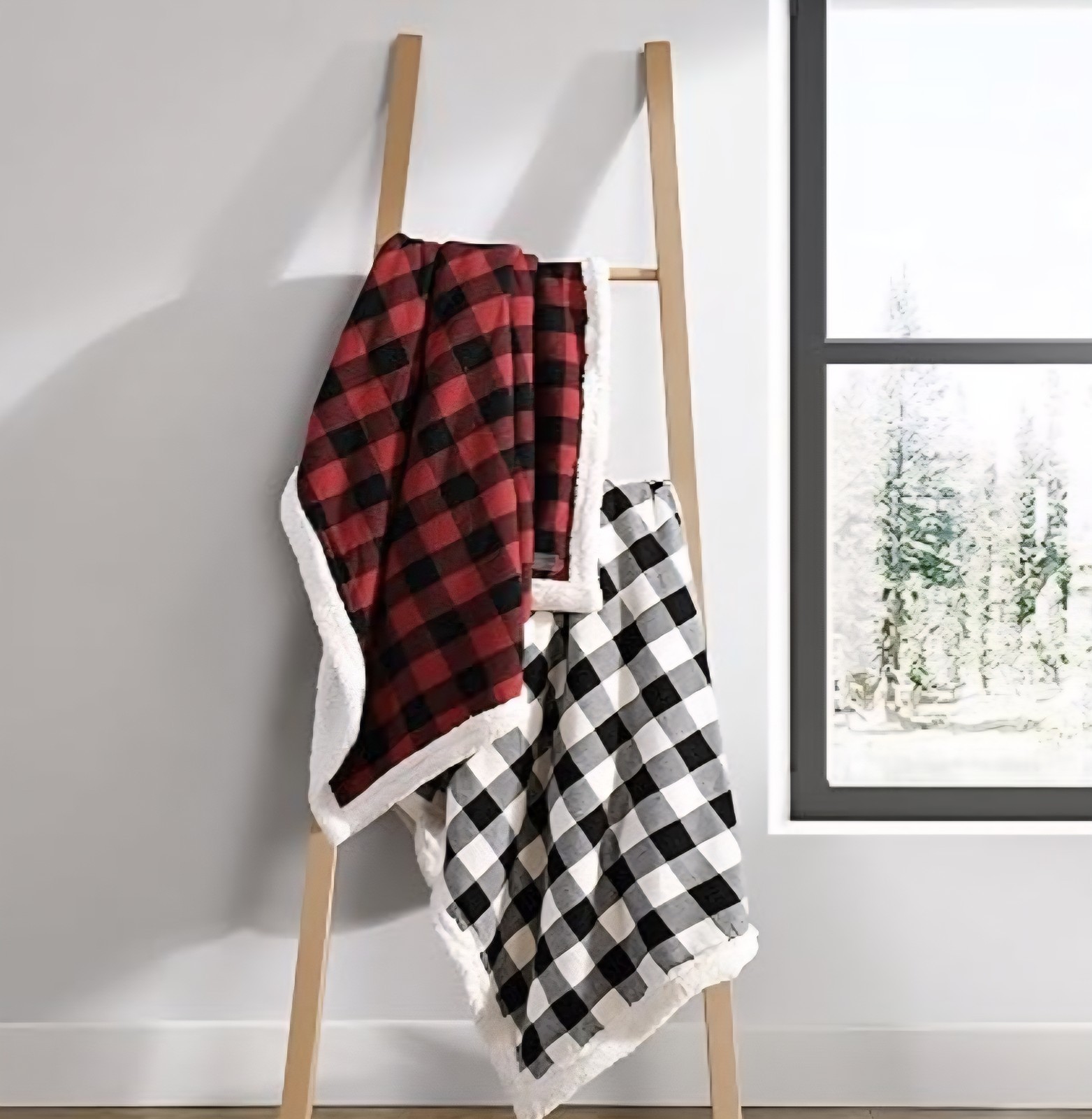 Eddie Bauer~Cabin Plaid Red Sherpa 50×60″ Ultra Soft Reversible Throw Blanket
