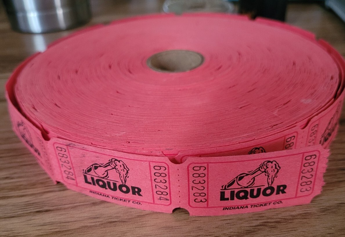 1 Roll of Liquor Raffle Tickets – Perfect for Parties & Games!