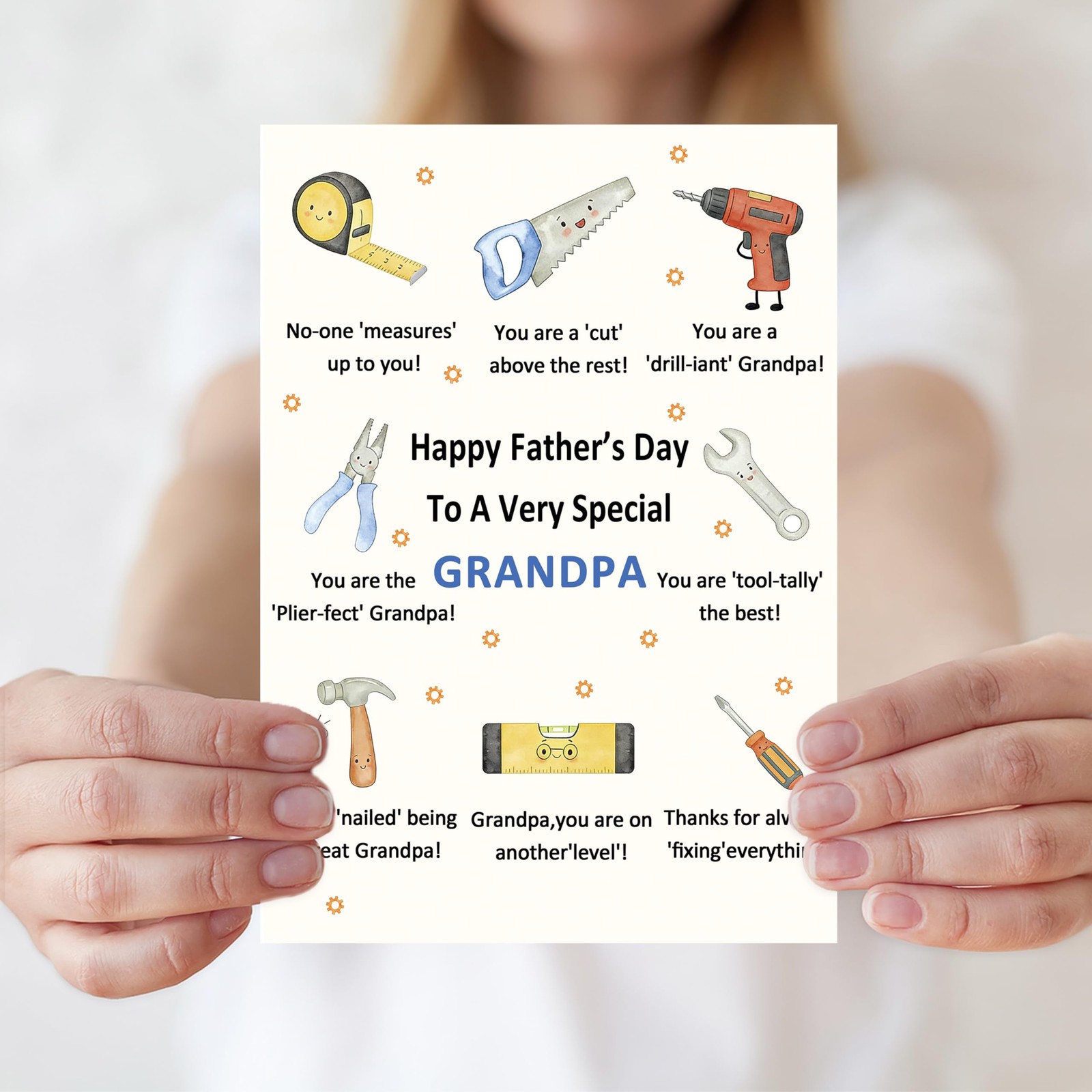 IDU Grandpa Fathers Day Card, Card for 7 x 5 inches, ZN-510