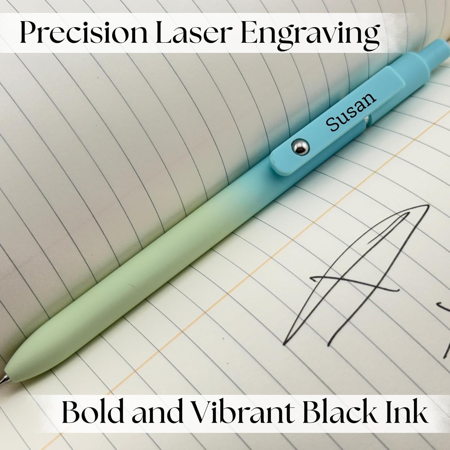 Engraved Ombre Pen – Personalized Pastel Gradient Pens, Back to School Gift
