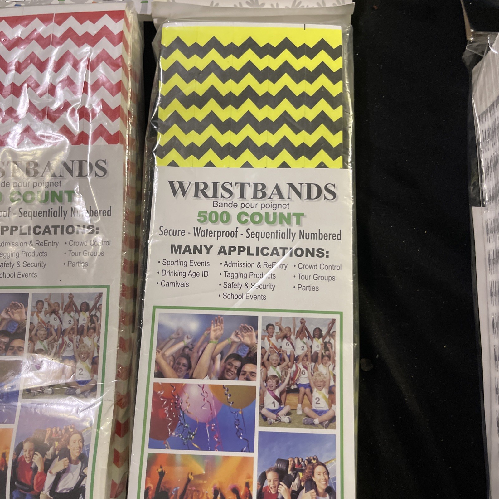 Amscan Tyvek Wristbands 3000 Count Assorted Colors Chevron Numbered Glows