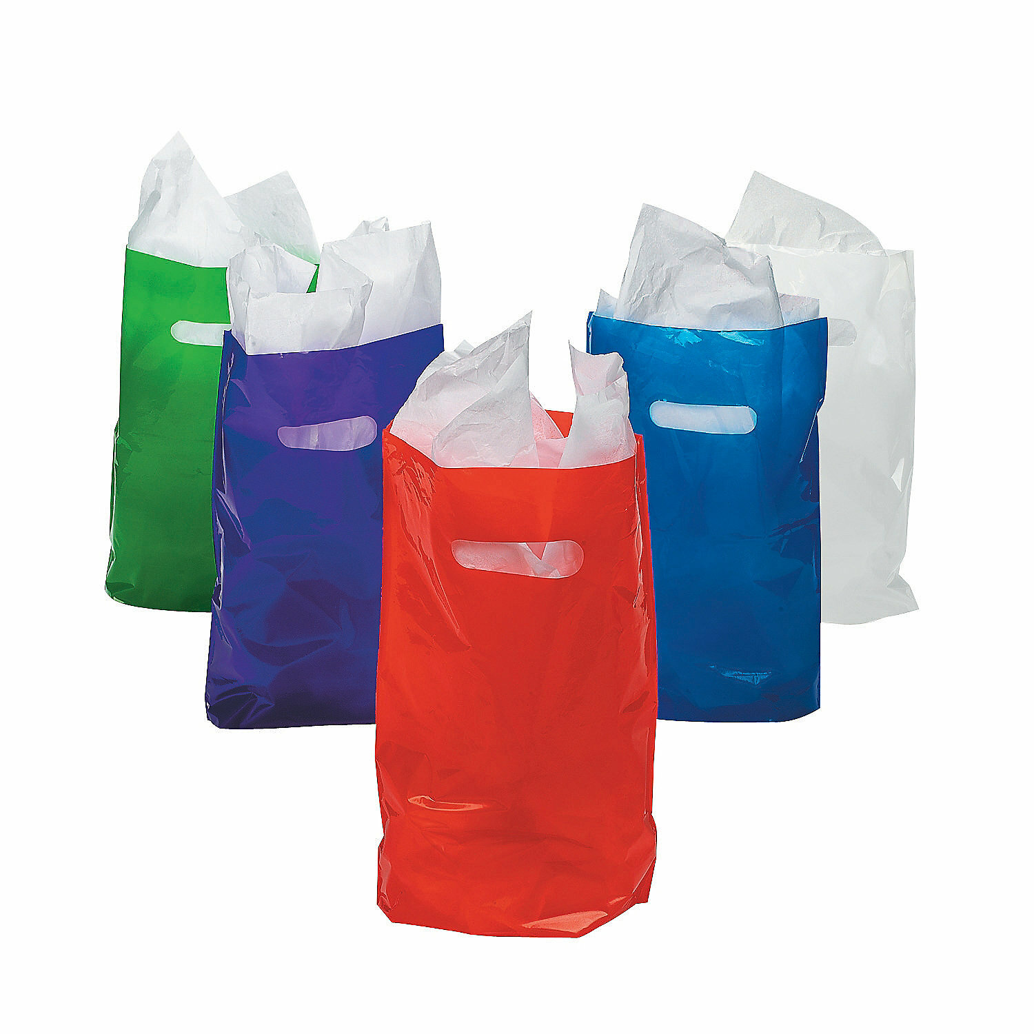 8 1/2″ x 12″ Bulk 50 Pc. Colorful Plastic Goody Bags