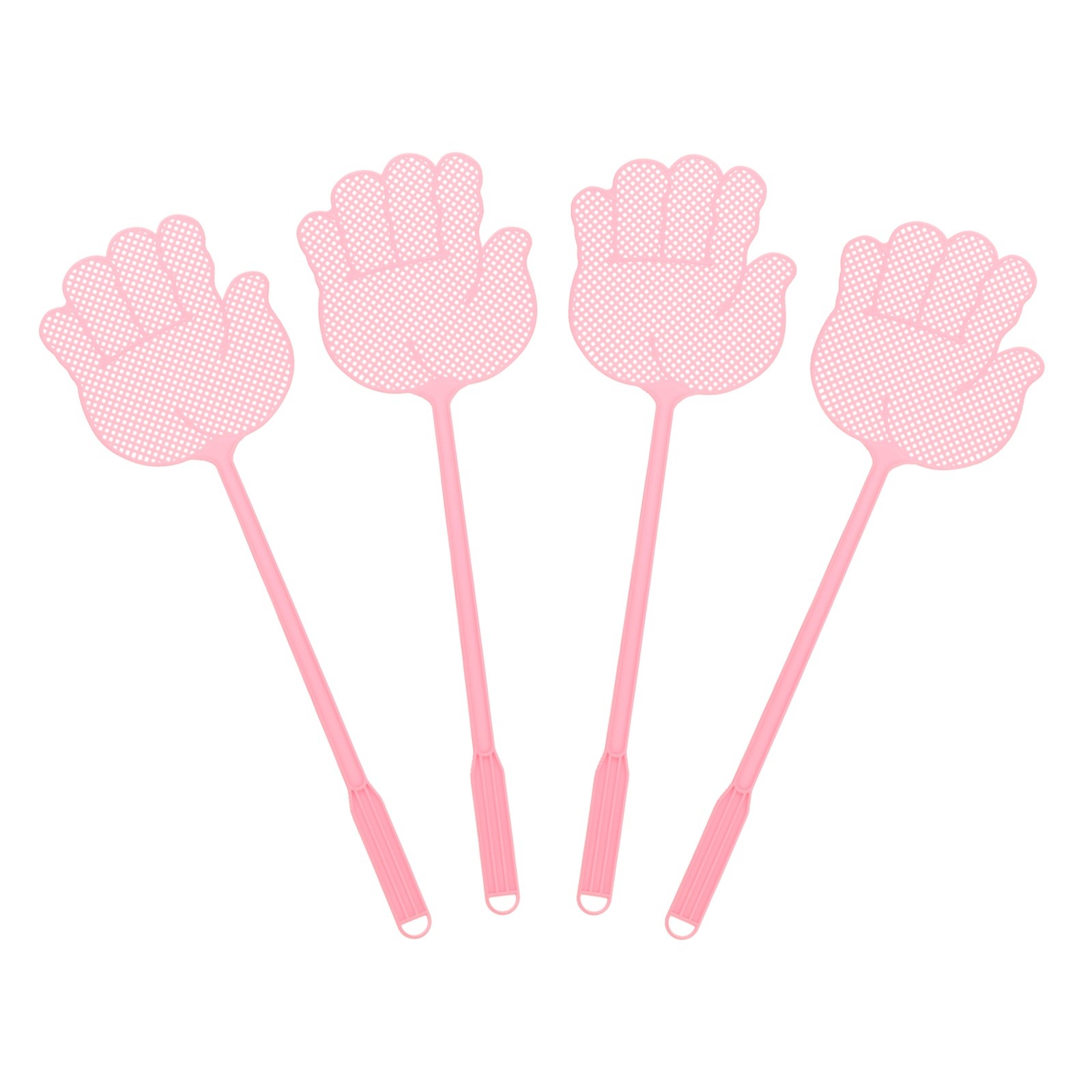 4pcs for Fly Swatter 15×14.5cm Heavy Duty Plastic with Long Handle Pink