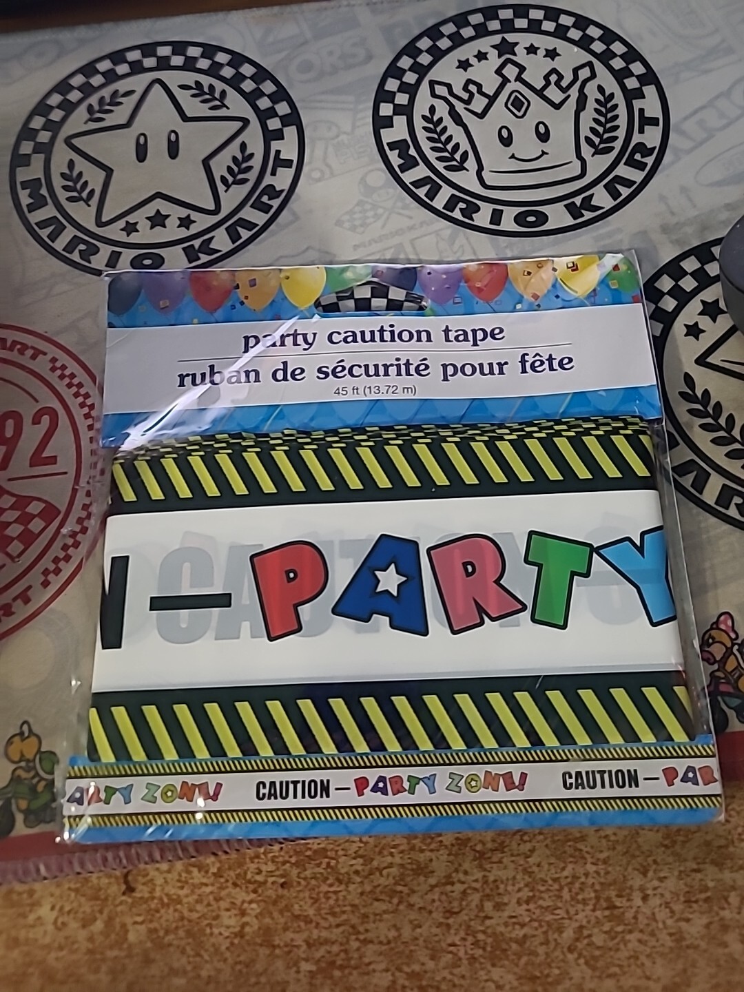Party Caution Tape 13.72m 45ft. Caution Party Zone Sealed