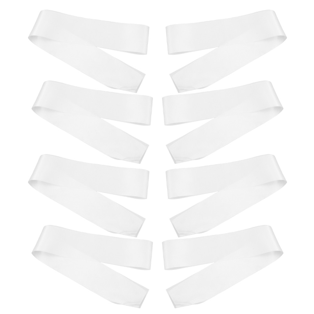 12Pcs Durable White Satin Sashes for Bridal Shower Bachelorette Party Decor
