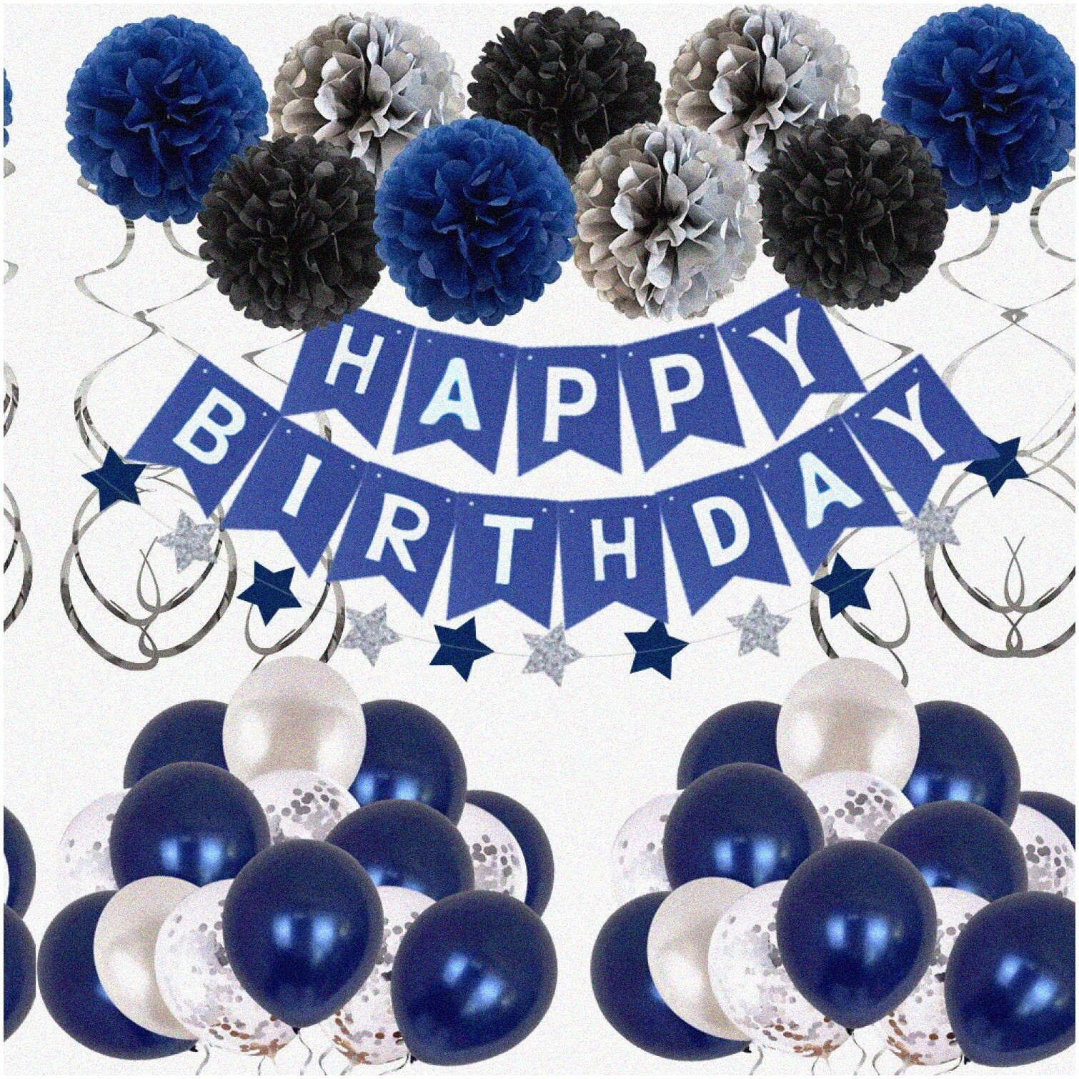 Blue Bliss Birthday Party Decorations and Balloons