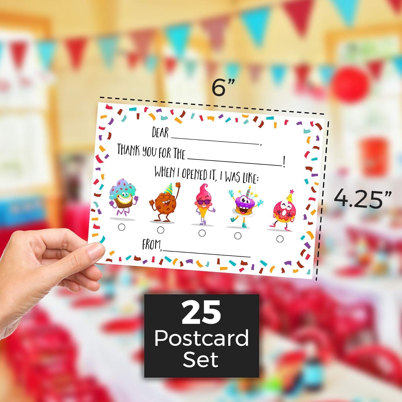 Fun & Easy Kids Fill in the Blank Thank 6 inches x 4.25 inches, Multicolor