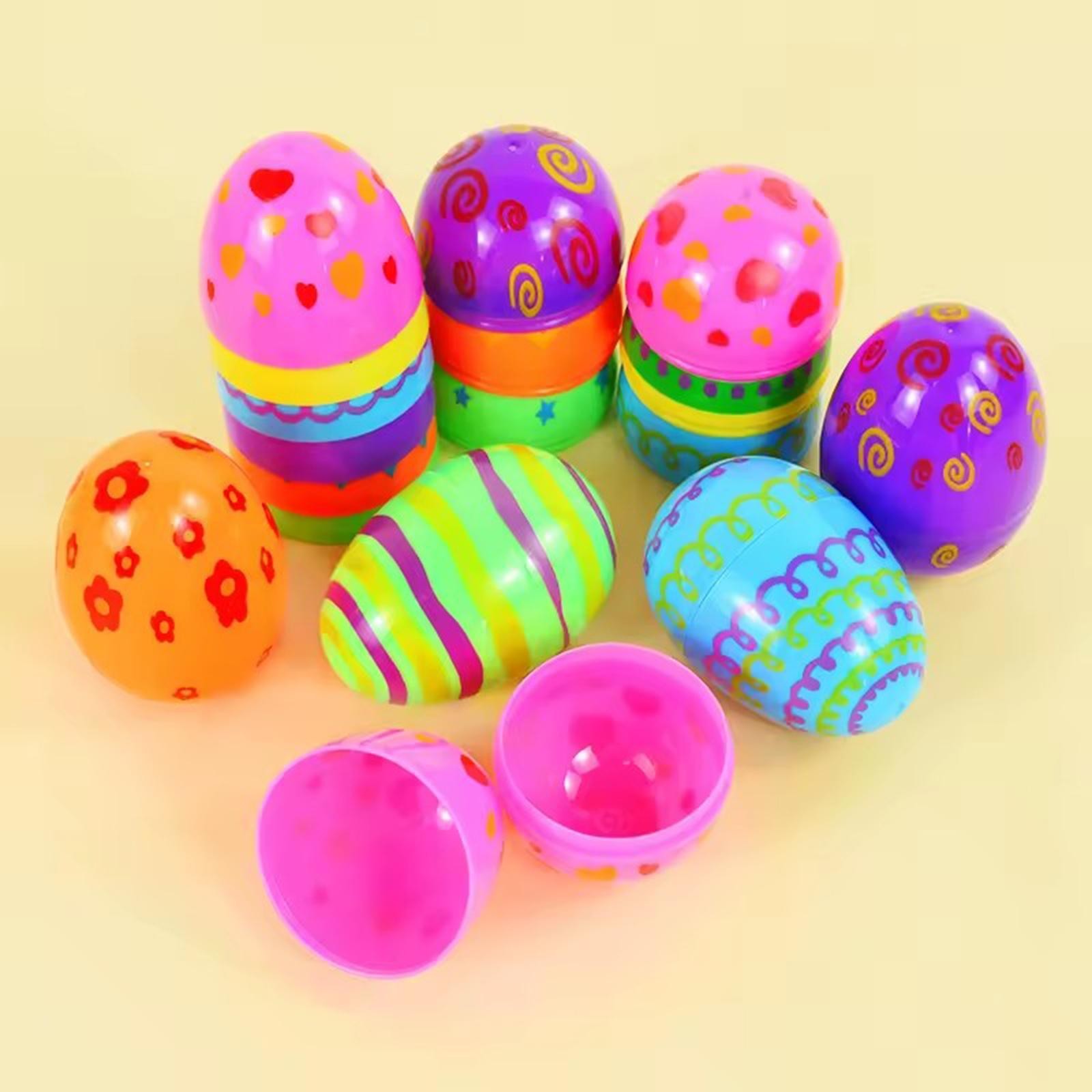 24 Pieces Fillable Easter Eggs Ornaments Colorful Multifunctional for Treasure