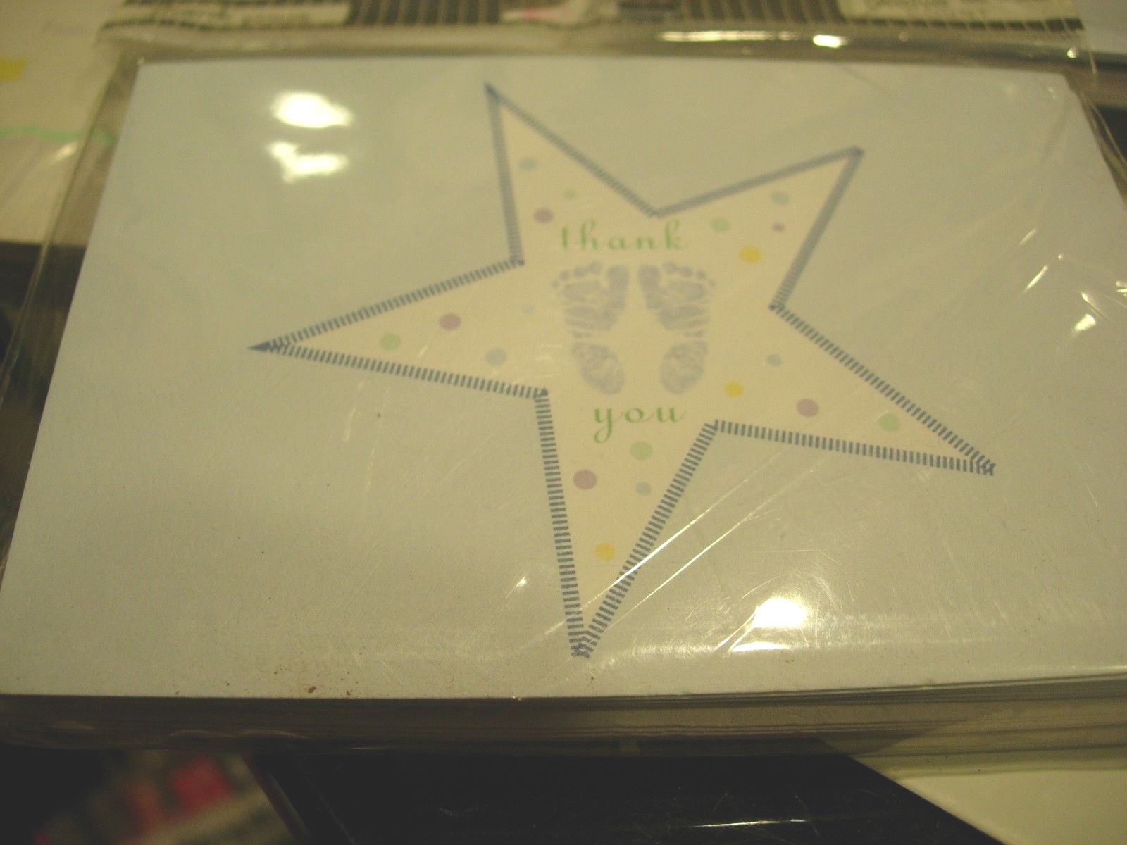 NEW PACK 12 BLUE WHITE BOY BABY SHOWER THANK YOU GIFT NOTES CARDS & ENVELOPES