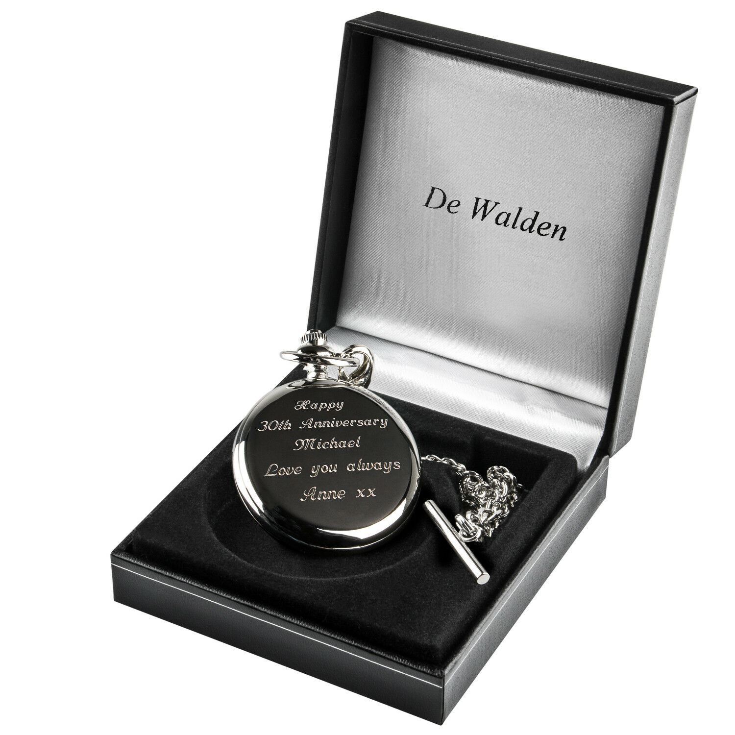 30th Wedding Anniversary Mother of Pearl Face Pocket Watch 30 Years Married Gift