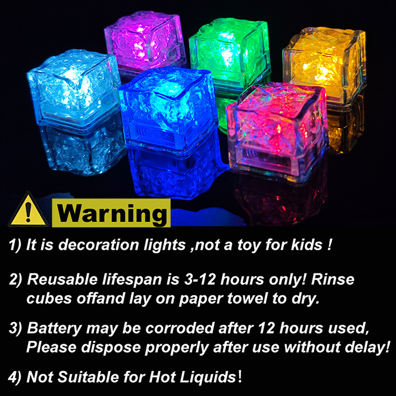 120pcs Multi-color Rainbow Flash Ice Cube LED Lights Light Up Party Rave Wedding