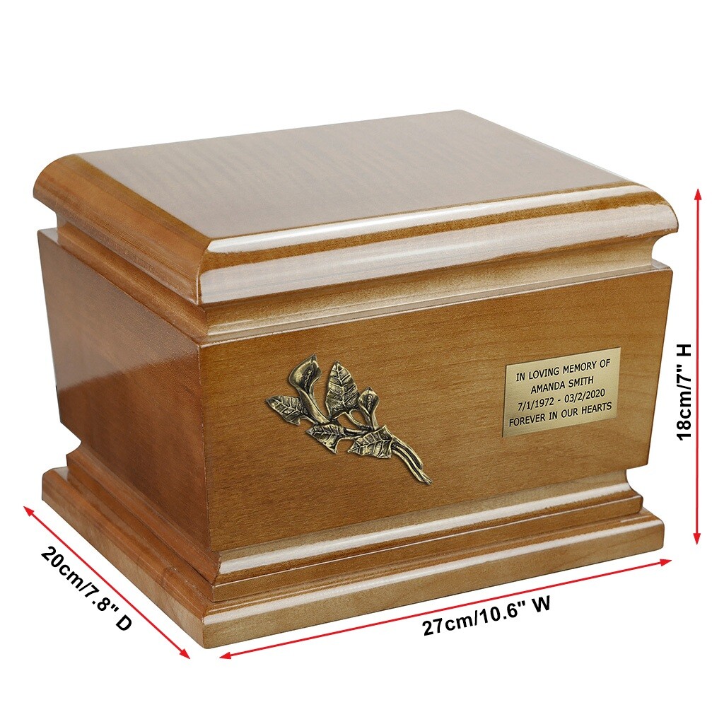 Wooden Cremation Ashes Urn for Adult Unique Memorial Funeral casket Urn Memorial