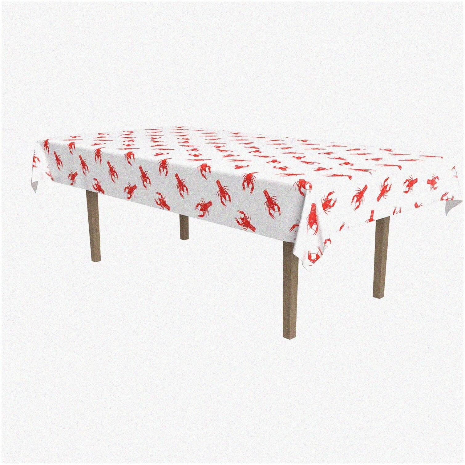 Red and White Crawfish Tablecover 54×108 inches