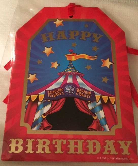 CIRCUS Gift Tags Circus Party Ringling Bros Barnum Circus CLOWN BIG TOP 8pc MINT