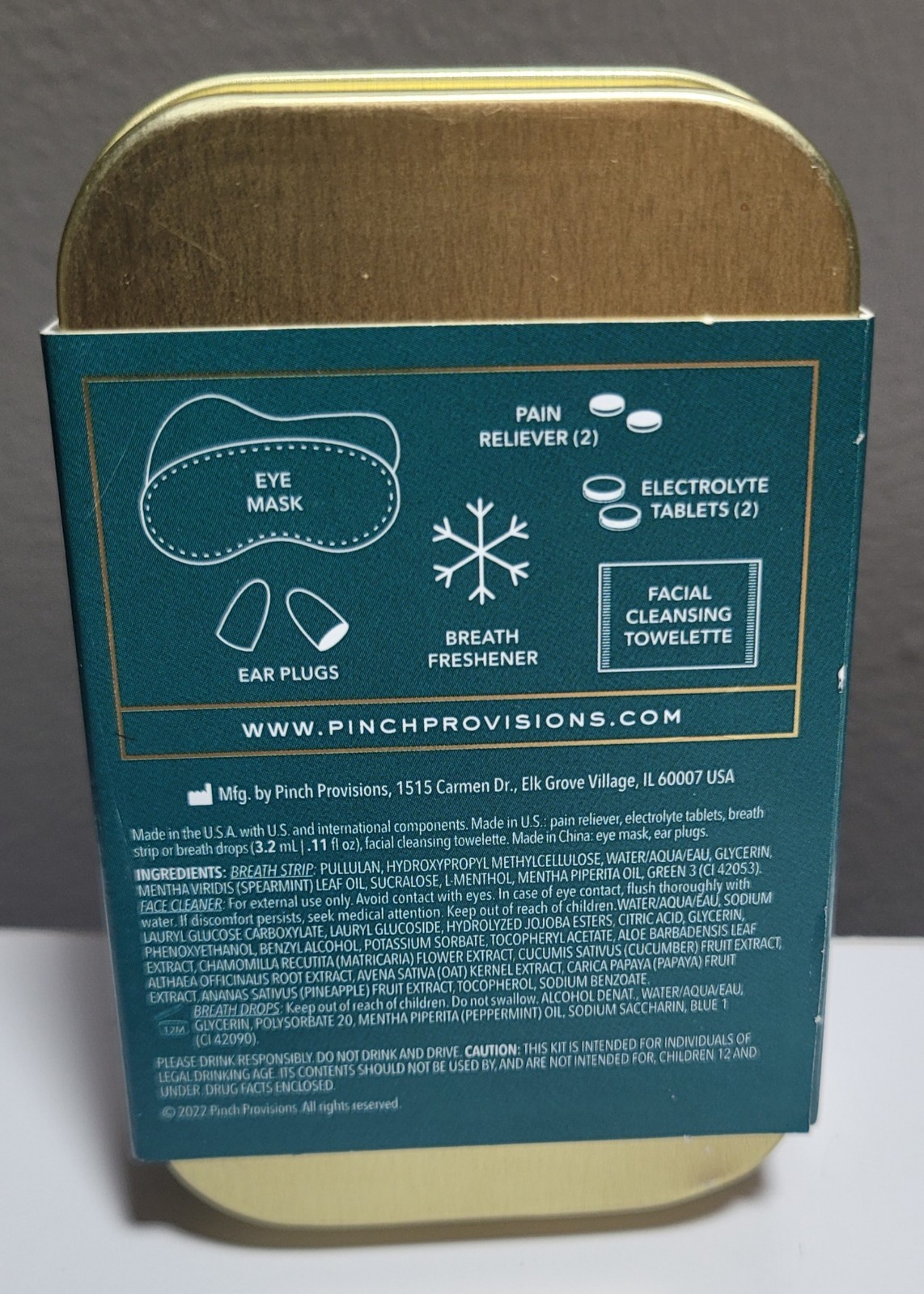 Pinch Provisions Hangover Kit Making Spirits Bright Pain Reliever Gag Gift Set