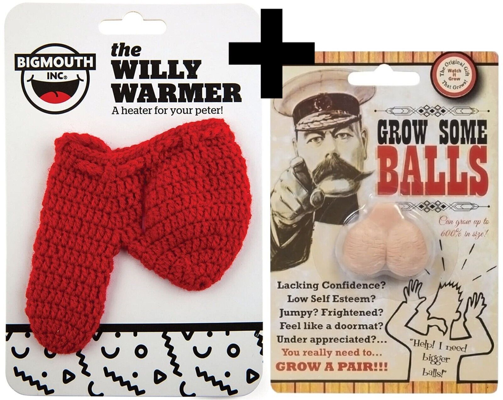 1 Willy Warmer “Heater for your Peter” + 1 Grow A Pair of Balls – GaG COMBO SET