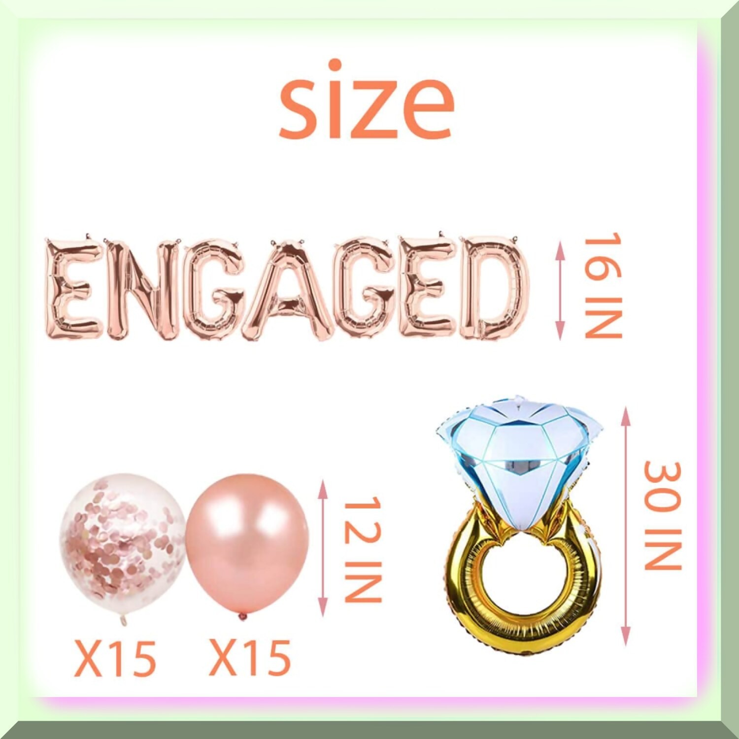 Celebration Kit with Rose Gold Balloons and Bride Banner