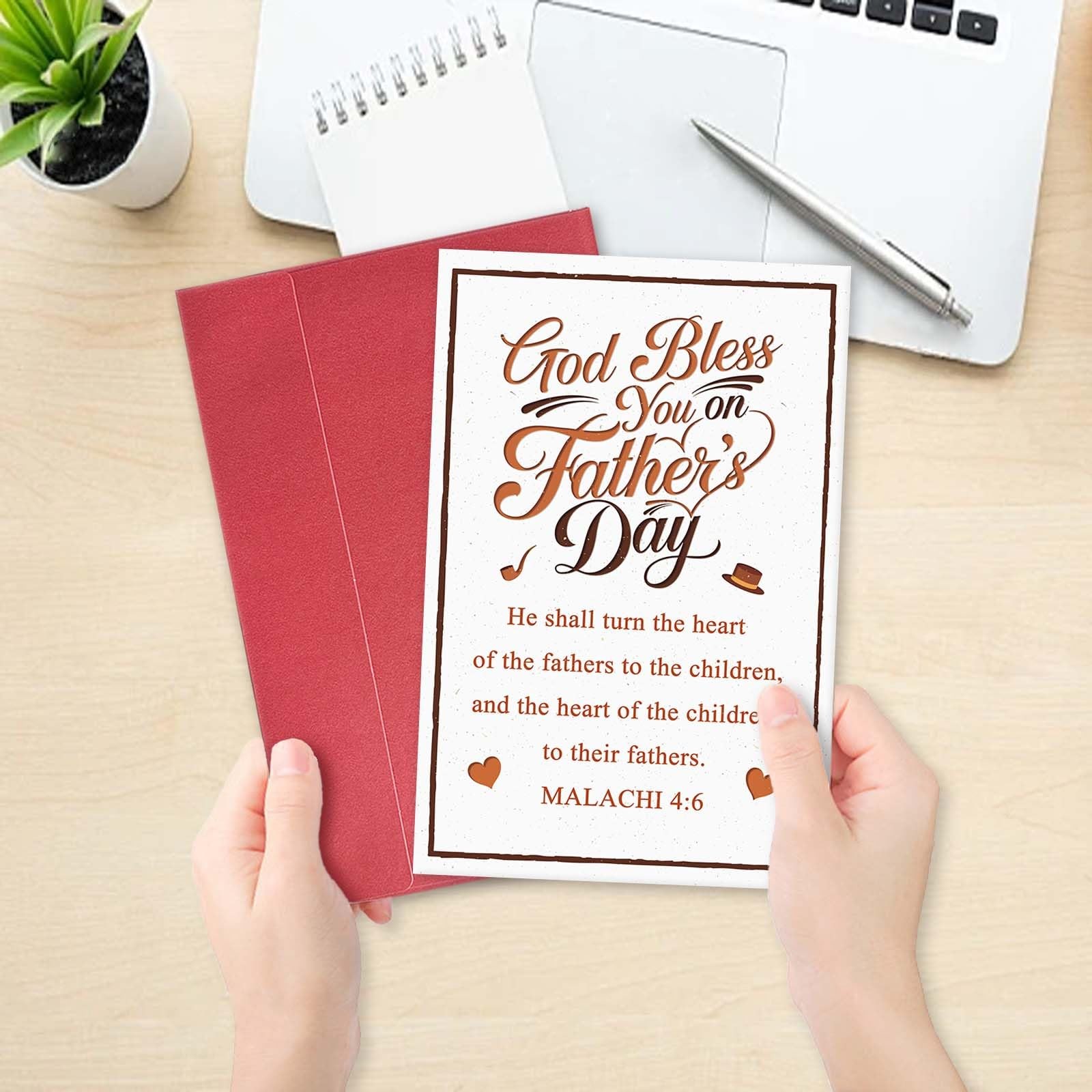 hvdler Religious Father’s Day Card, Bible 8.3 inches by 5.3 inches,