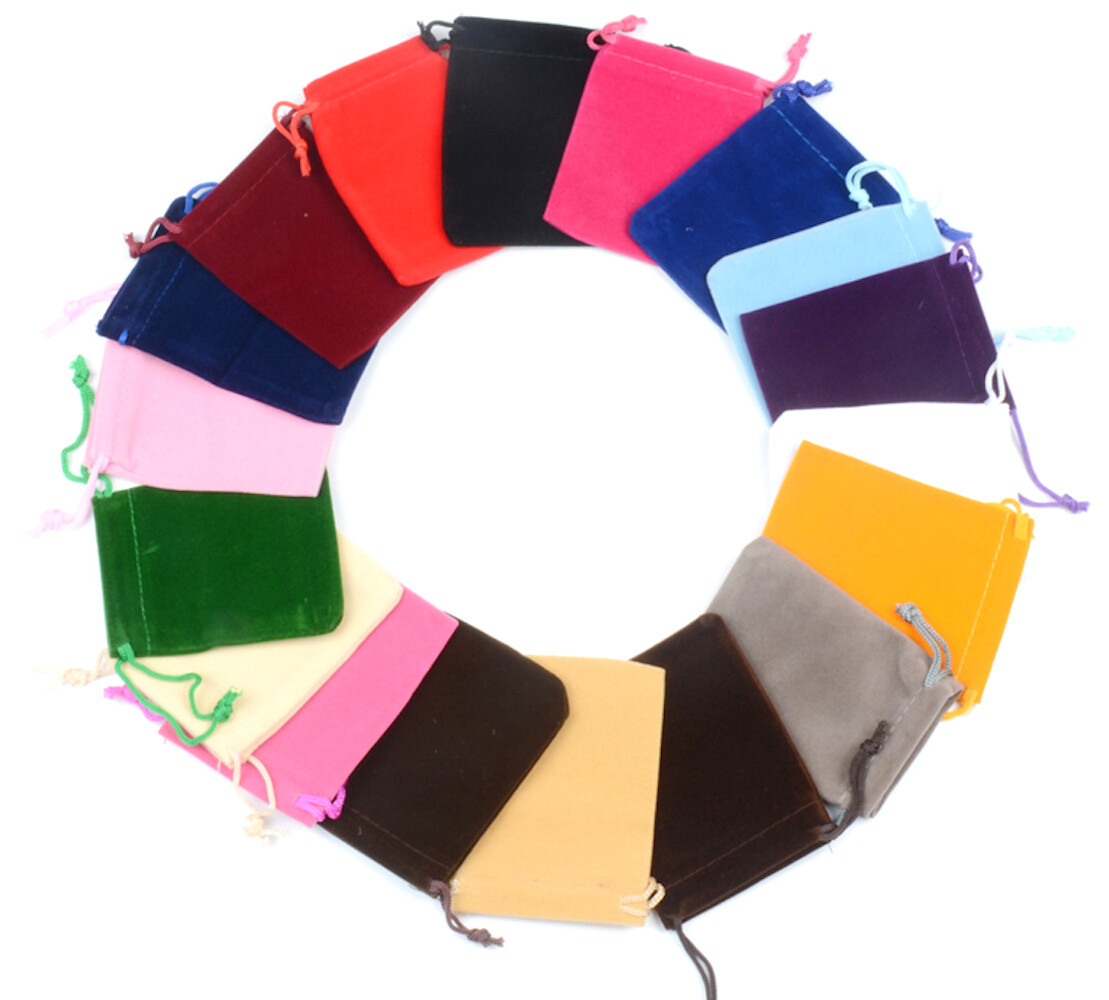 3″X4″ VELVET BAG 10PK STRING PULL jewelry gift holiday wedding pouch party favor