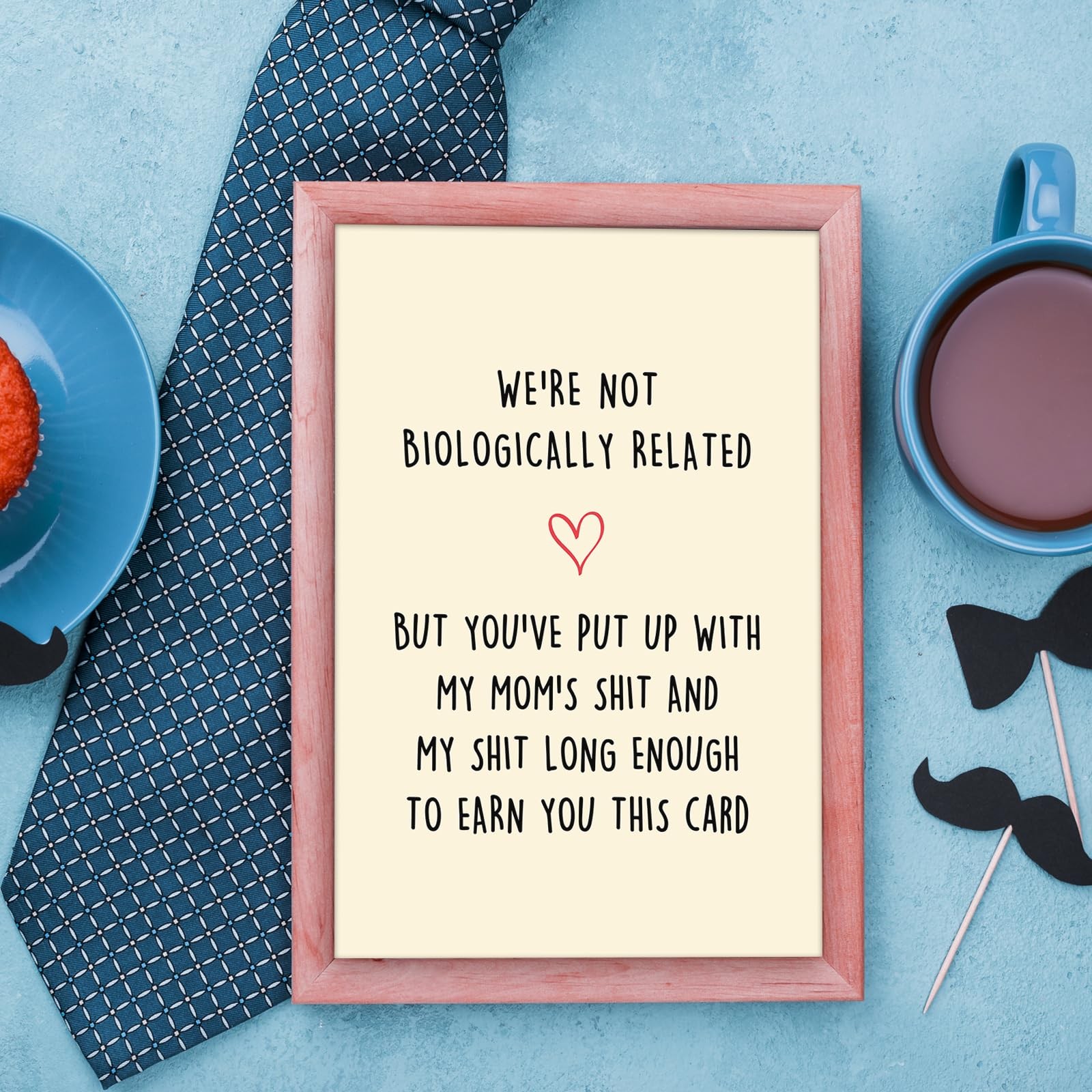ATTLVV Funny Father’s Card for Step Dad, Happy Fathers 8×5.3 inches, WX-283