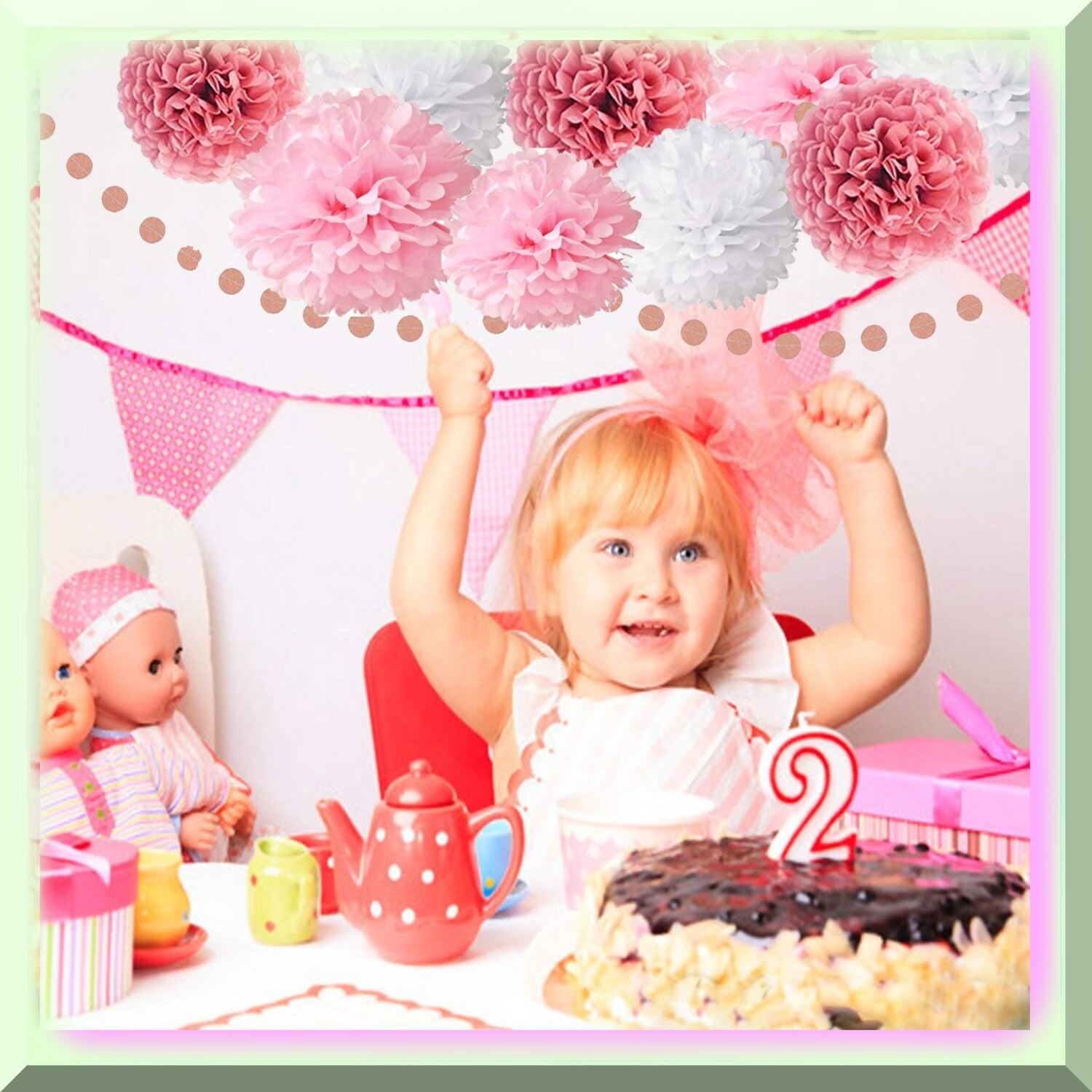 Rose Gold Celebration Kit with Banner and Decorations