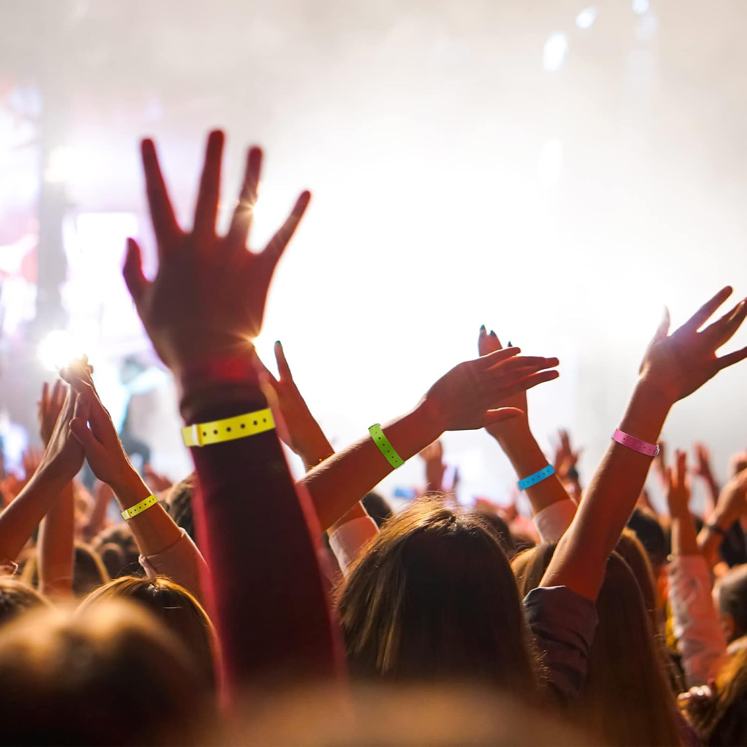 300 Multicolor Plastic Wristbands for Events Concerts and Carnivals