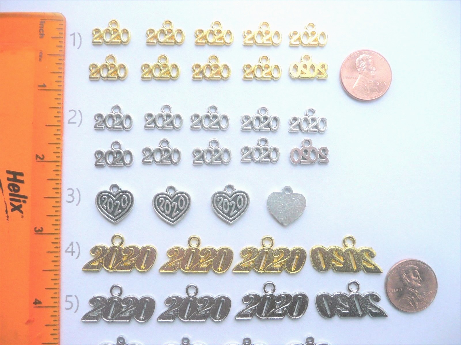 CLASS OF 2020 GRADUATION YEAR DROP SIGNET TASSEL NUMBER CHARMS, 11 STYLES