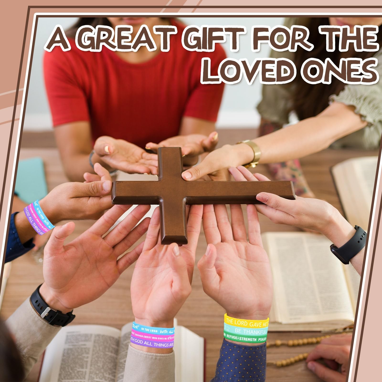 Bible Verse Bracelets 100 Pcs Rainbow Color Silicone Wristbands – Inspirational