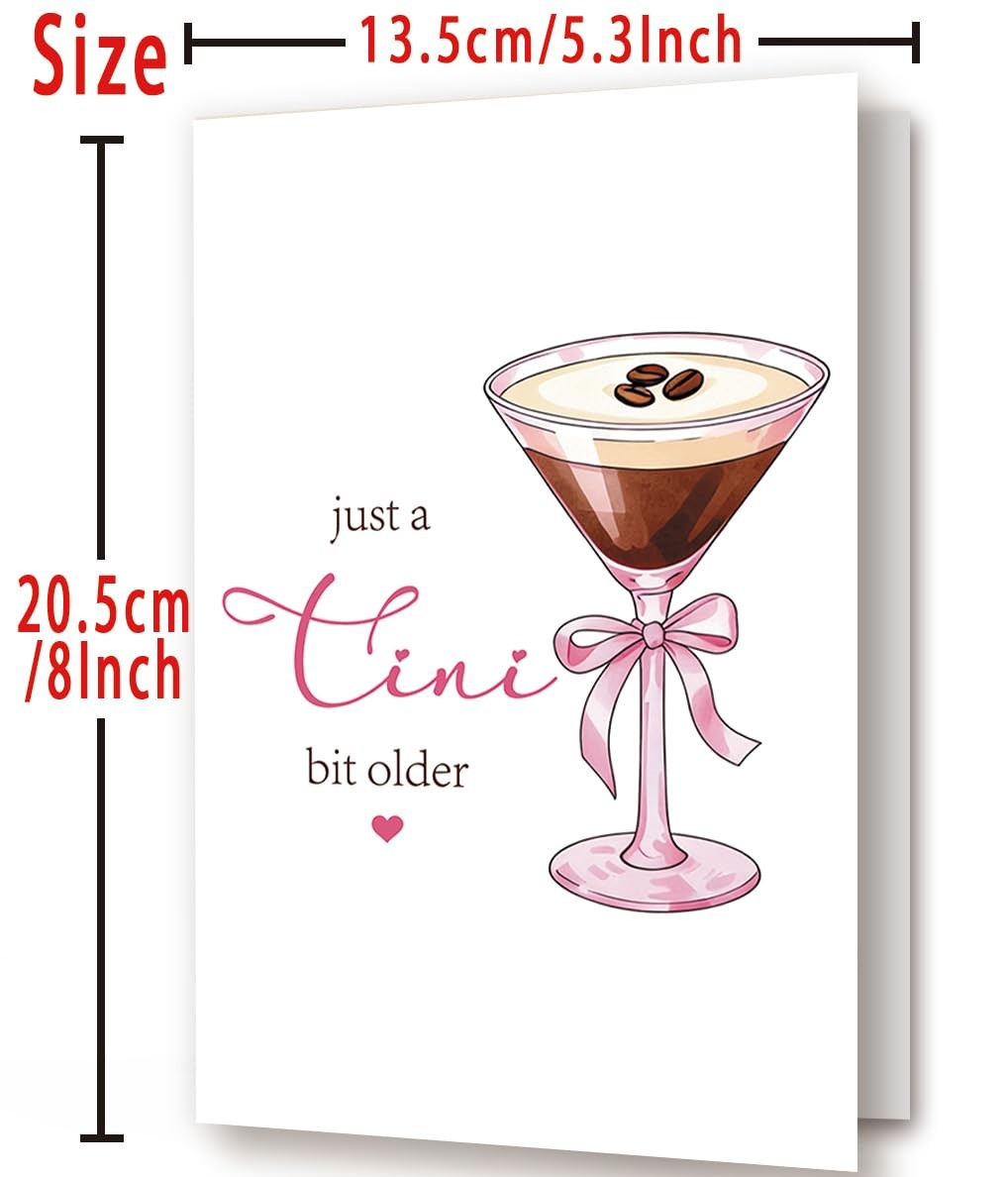 Amorista Just a Tini Bit Older Birthday Card, Funny Espresso A5, Multi