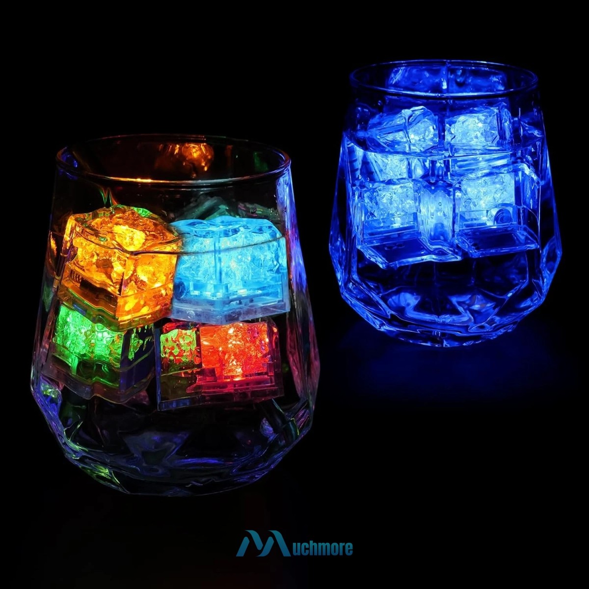 Liquid Activated LED Ice Cubes for Mojito Cocktails Drinks Multi-Color Changing