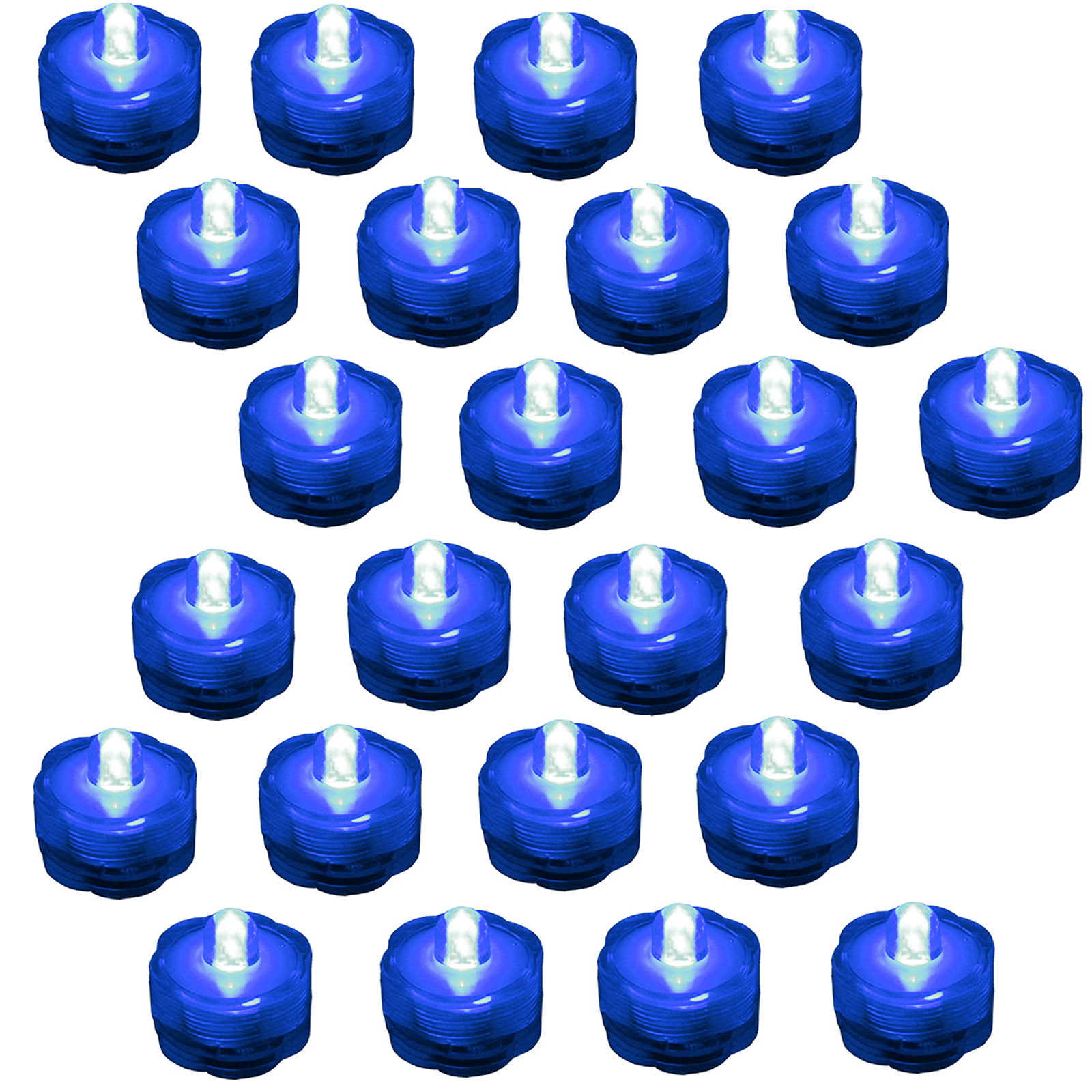 Submersible Waterproof Battery LED Tea Light ~ Wedding Decoration~Blue ~ 24 Pack