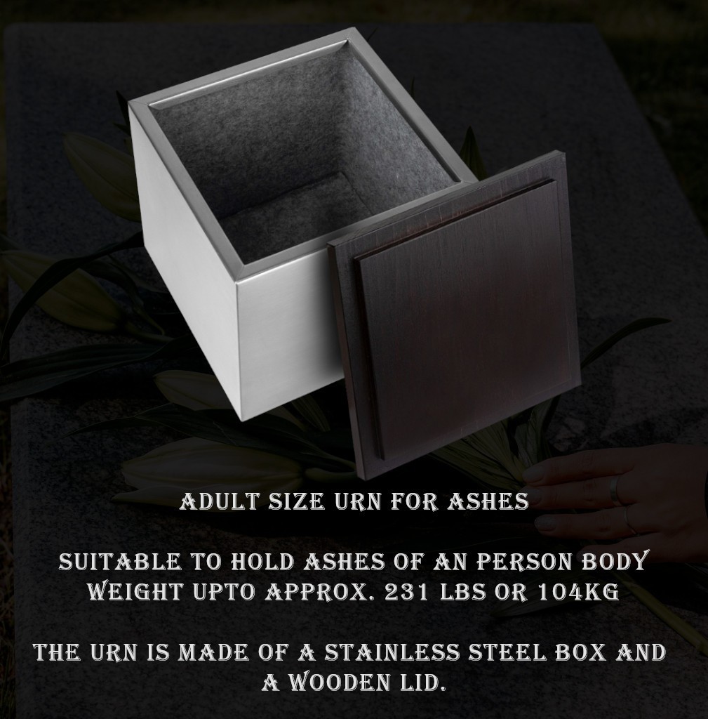 Silver Box For Ashes – Exclusive stainless steel cremation urn for Adult ashe