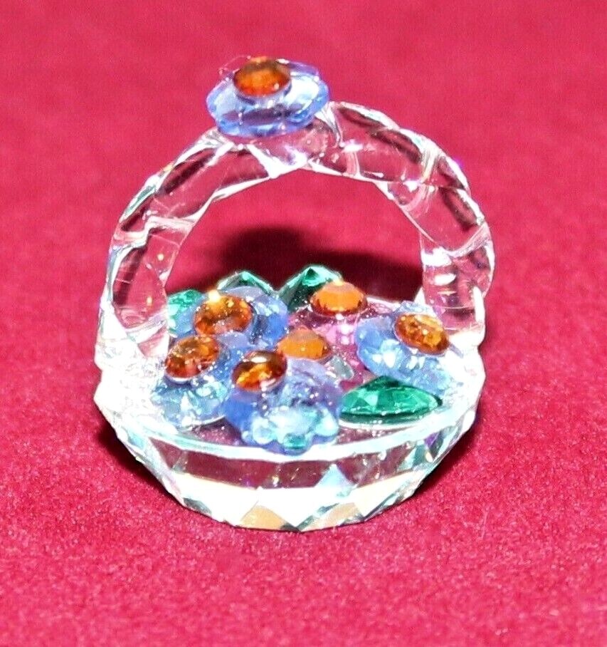 Birth Baptism Favor Set 4 Baskets With Swarovski Crystal Flowers New