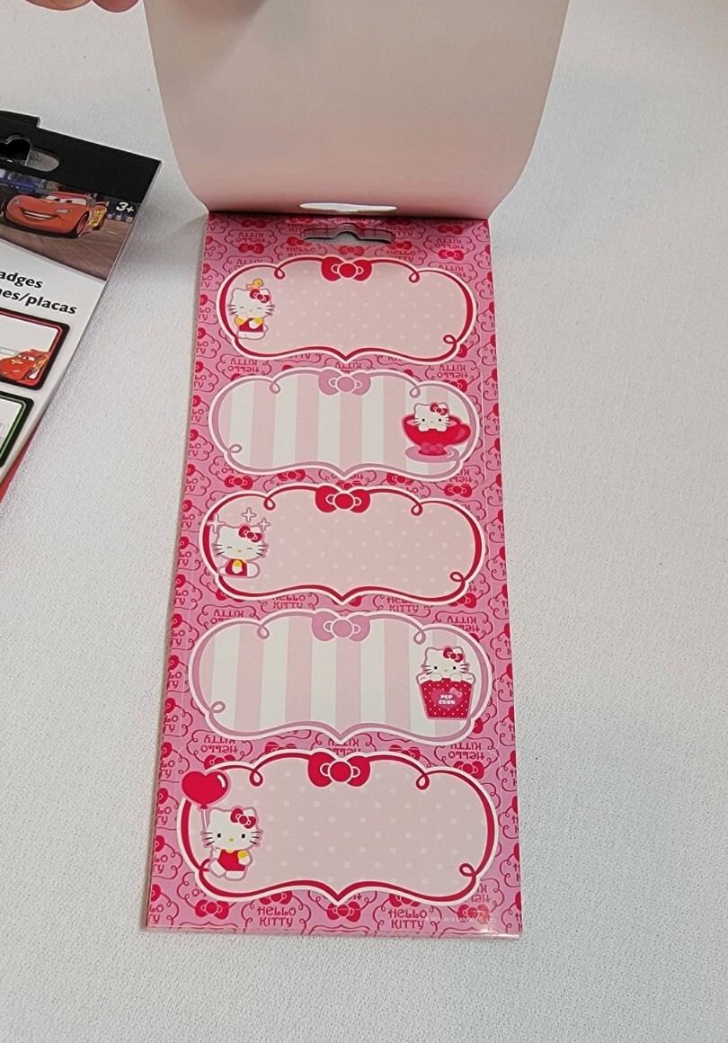 Disney Cars Hello Kitty Stick On Name Tag Lot 6 Packs 180 Tags
