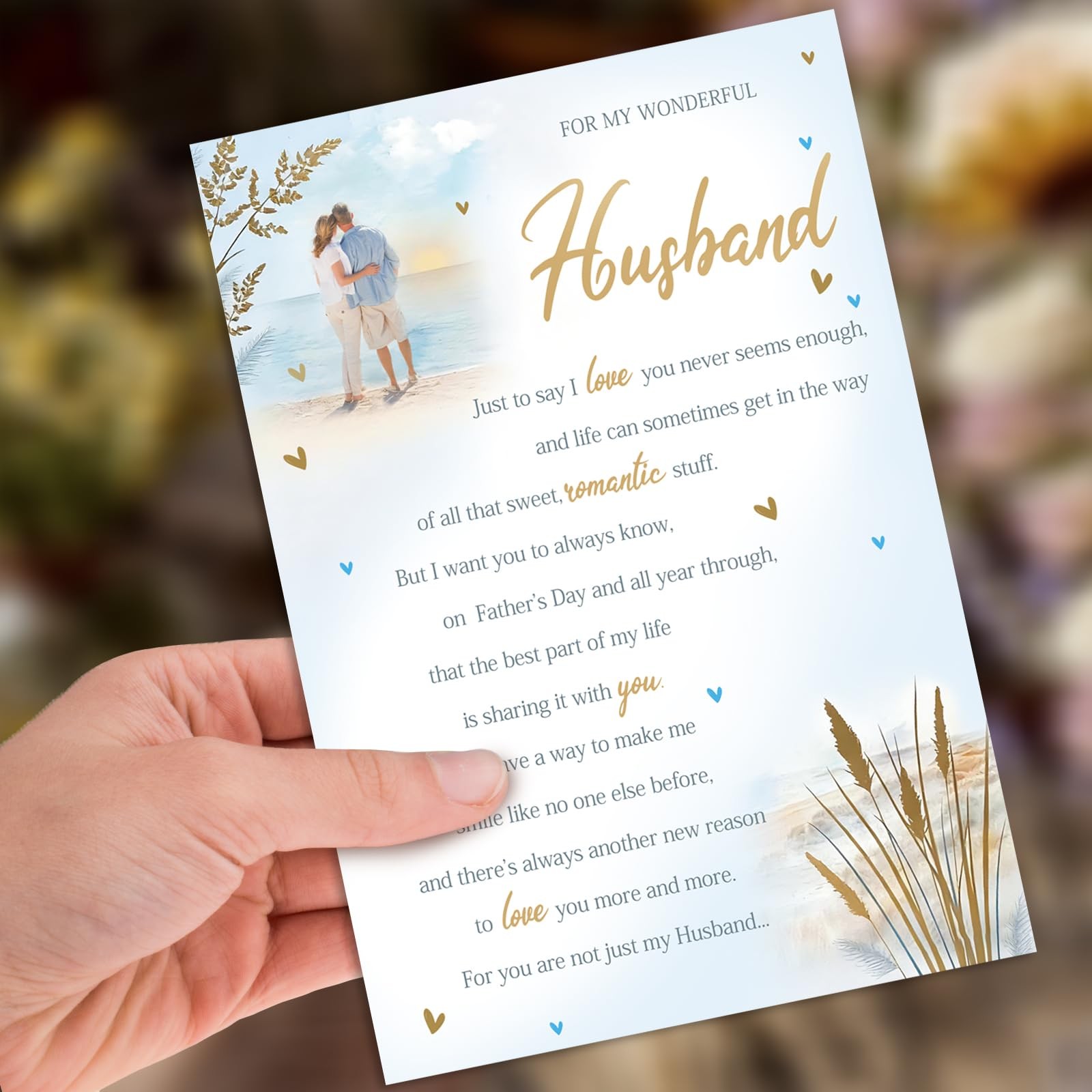 HEJOYN Father’s Day Card for Husband, Fathers 7×5 inches, QQ-299