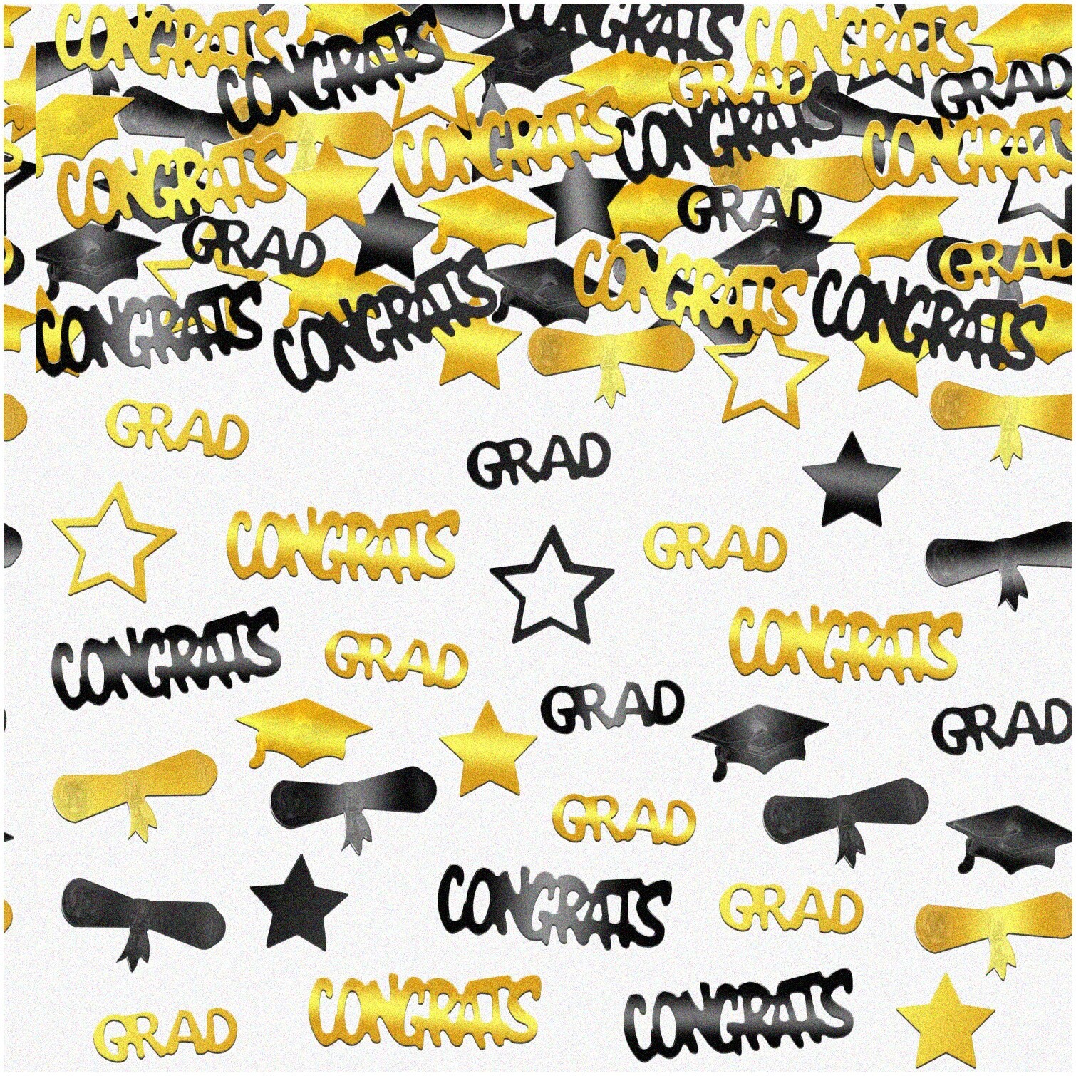 Black and gold graduation confetti pack