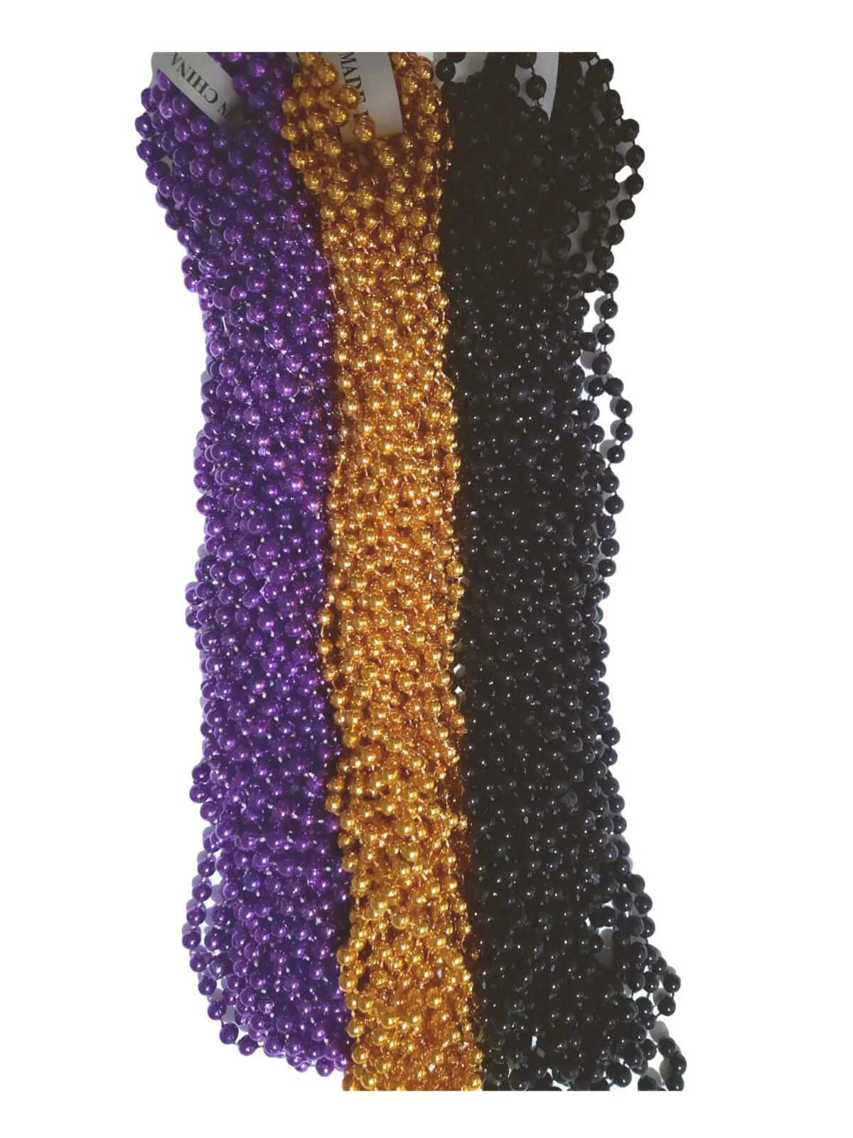 36 Purple Orange Black Halloween Mardi Gras Beads Party Favors Necklaces 3 Doz