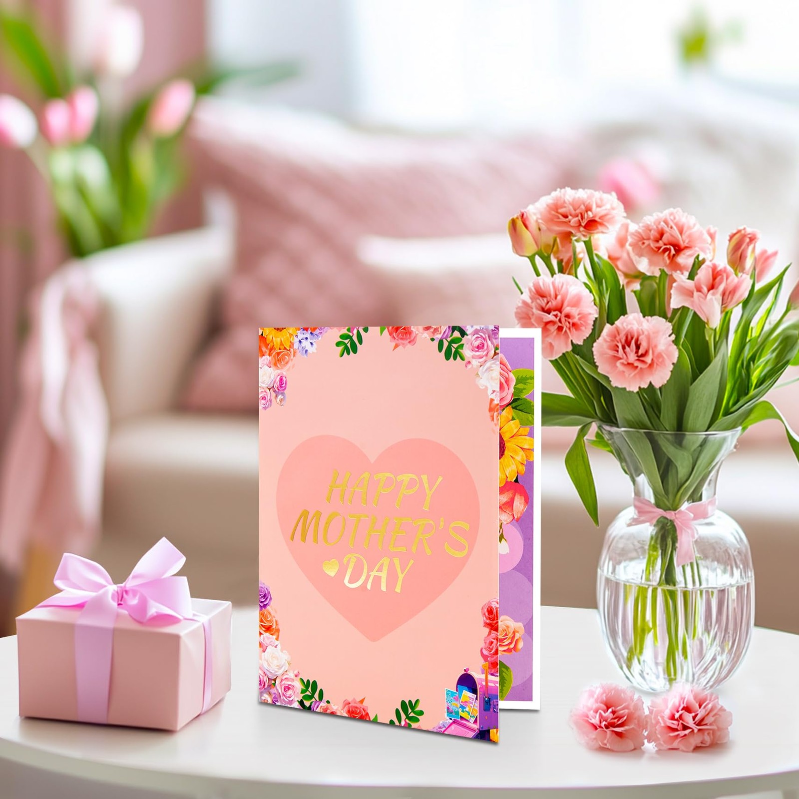 GREETING ART Happy Mothers Day Card, Pop Up 20×15 cm, Roses