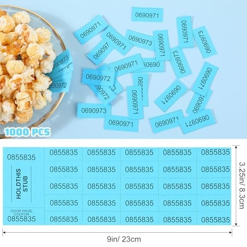 1000 Sheets Raffle Tickets – 25 Bid Chinese Auction Ticket Sheets for Events, Ch