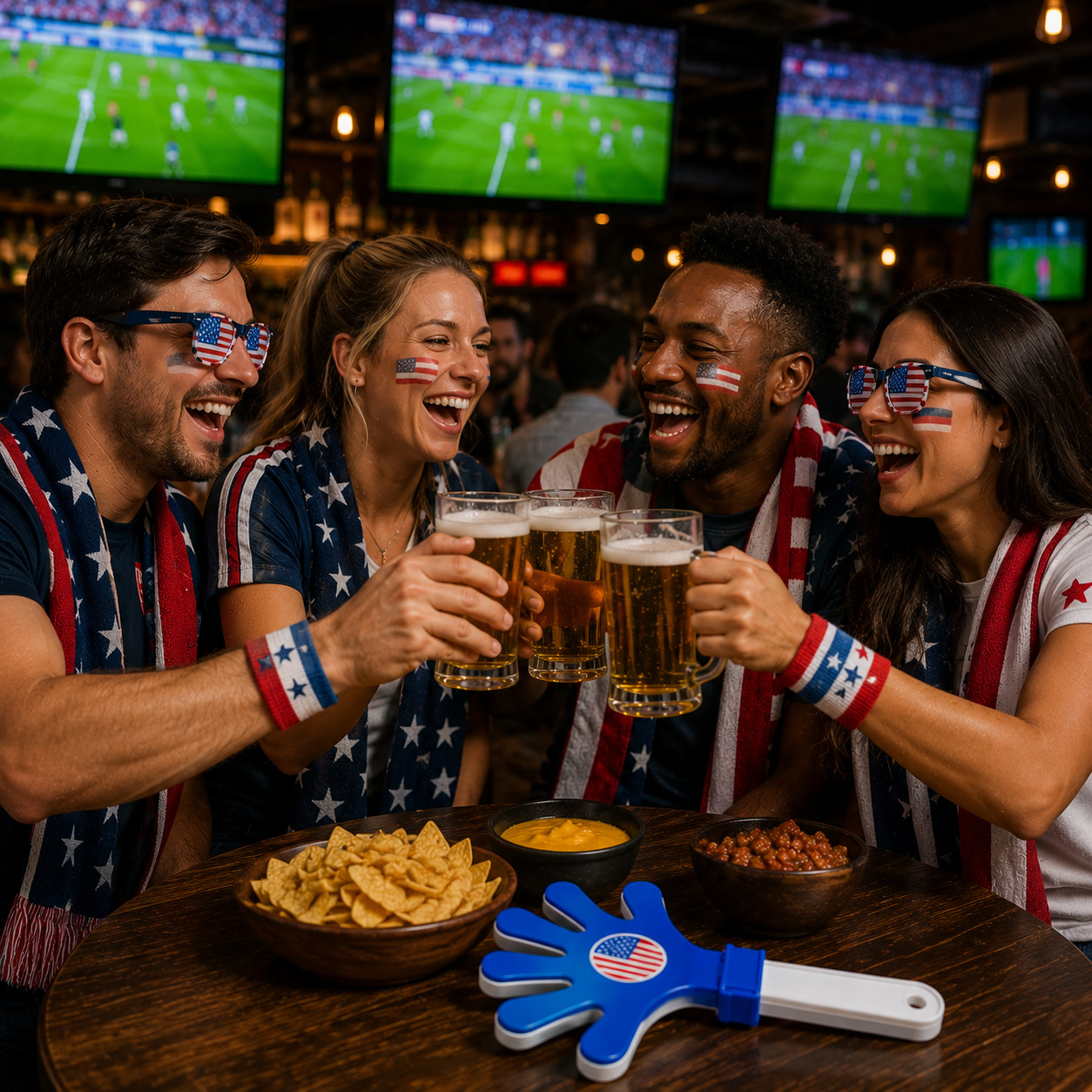 2026 World Cup USA Soccer Fan Kit Flag Scarf Headband Wristbands Face Paint