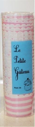 Pink & White Striped Party Cup Cake Cups Robert Gordon Le Petite Gateau 25pk