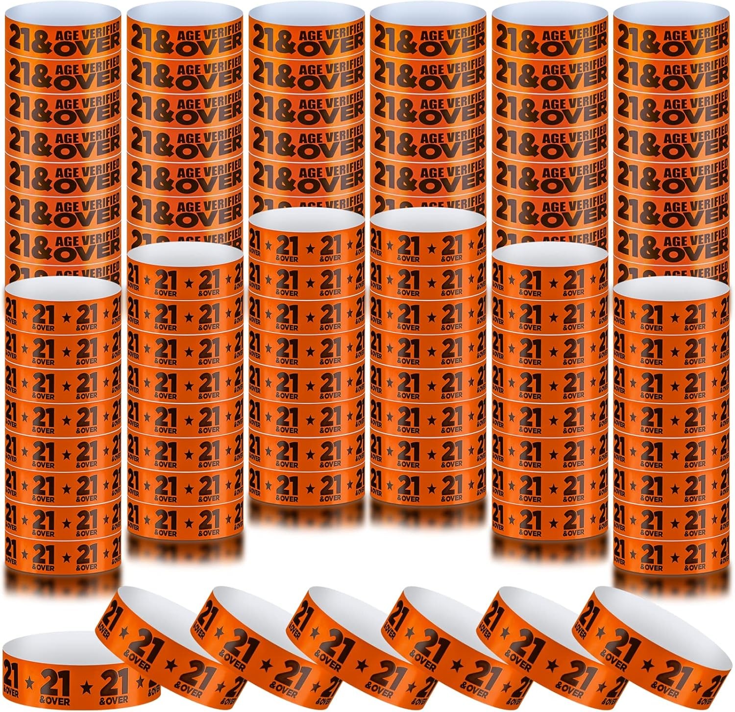 1200 Pcs over 21 Wristbands Paper Events Wristbands Colored Event Wristbands Wat