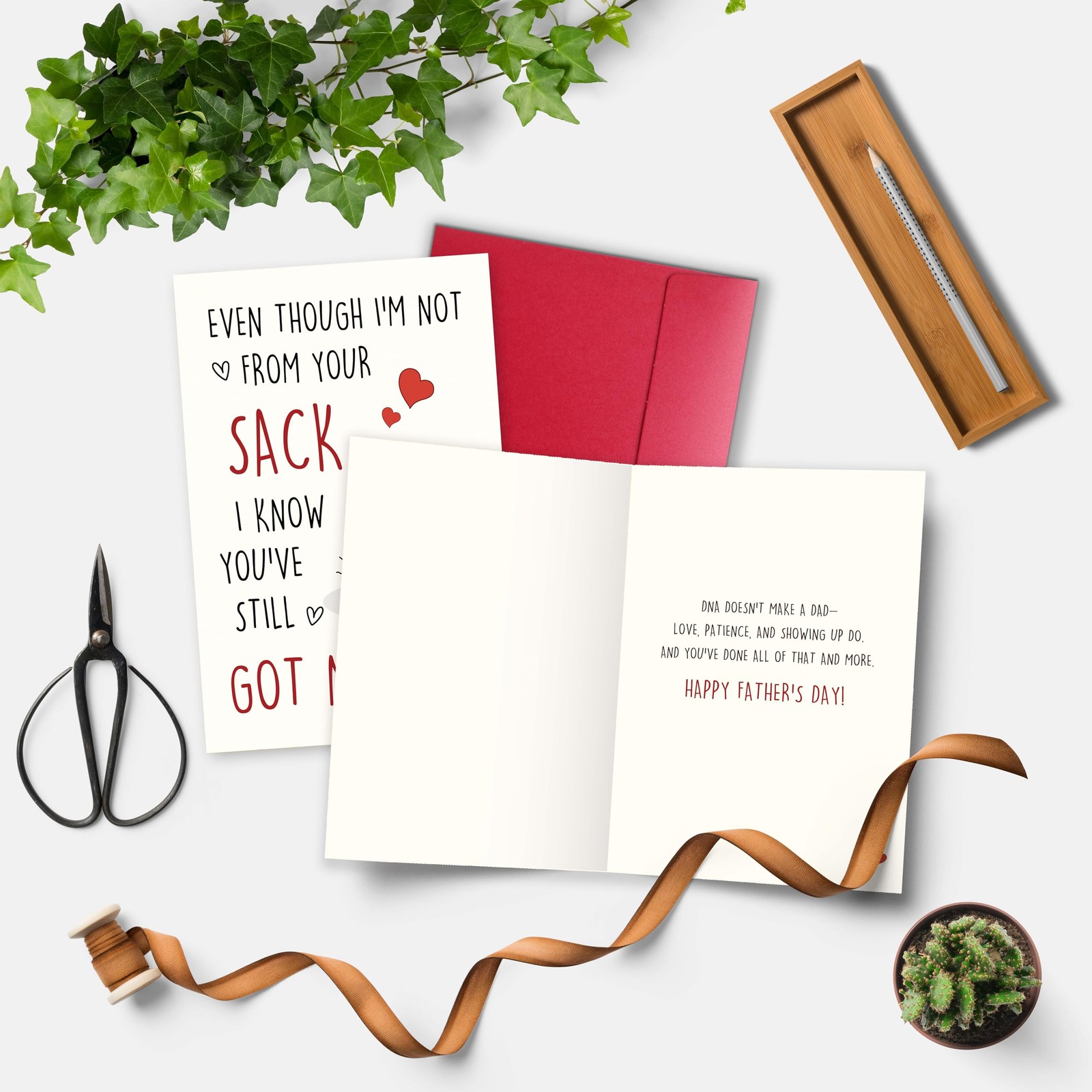 YIWANSIN Funny Stepdad Father’s Day Card for Step Father, Humorous Bonus Dad