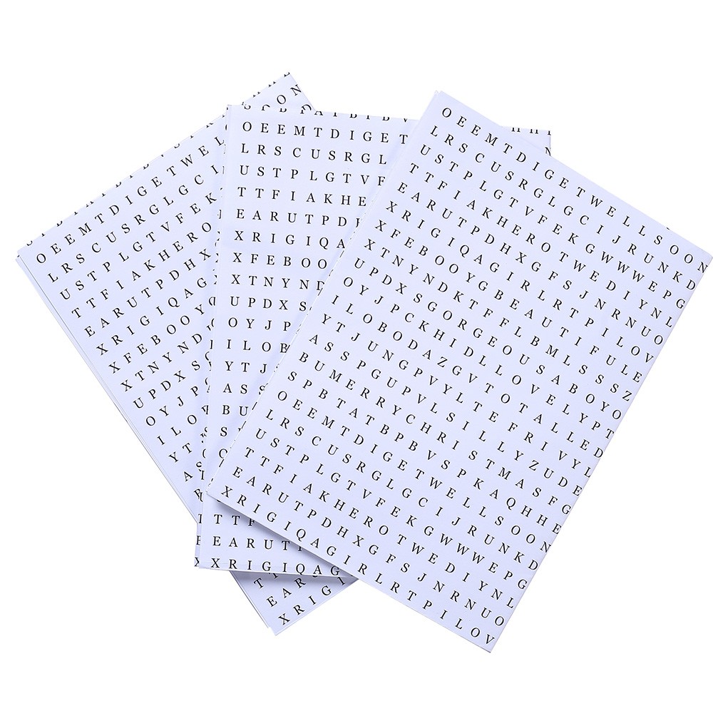 5-Pack Crossword Puzzle Wine Bottle Labels + 3-Pack Gift Wrapping Paper – COMBO!