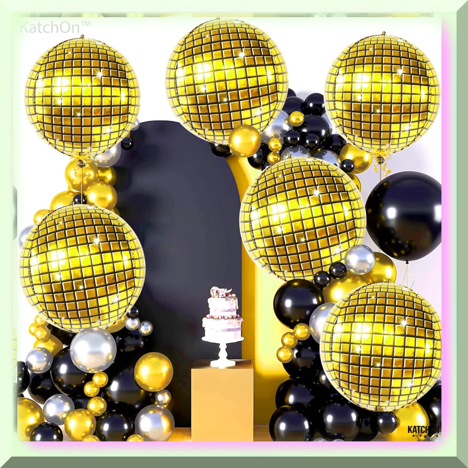 Gold 22-Inch Disco Balloons Pack of 6