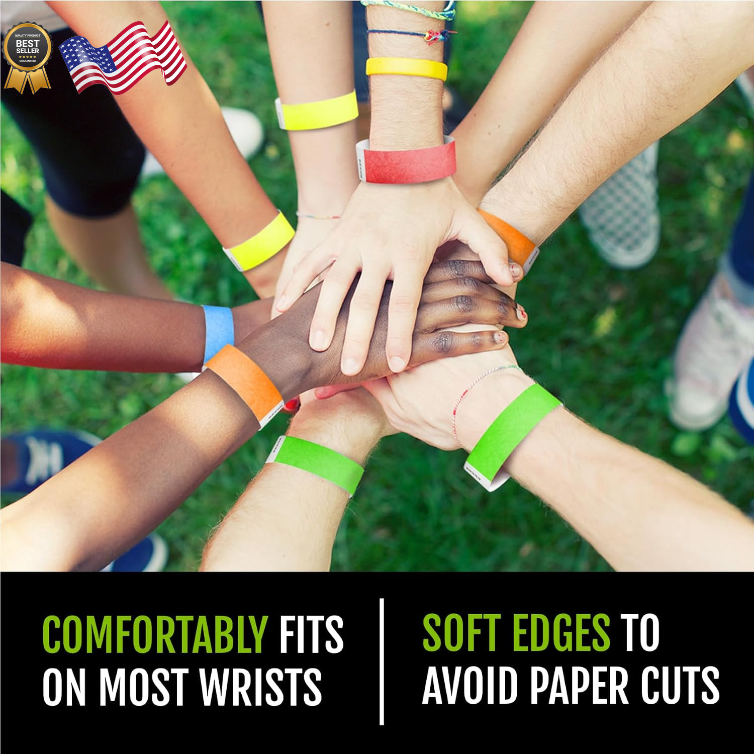 5,000 Tyvek Wristbands for Events 5-Color Variety Pack Tamper-Proof Design